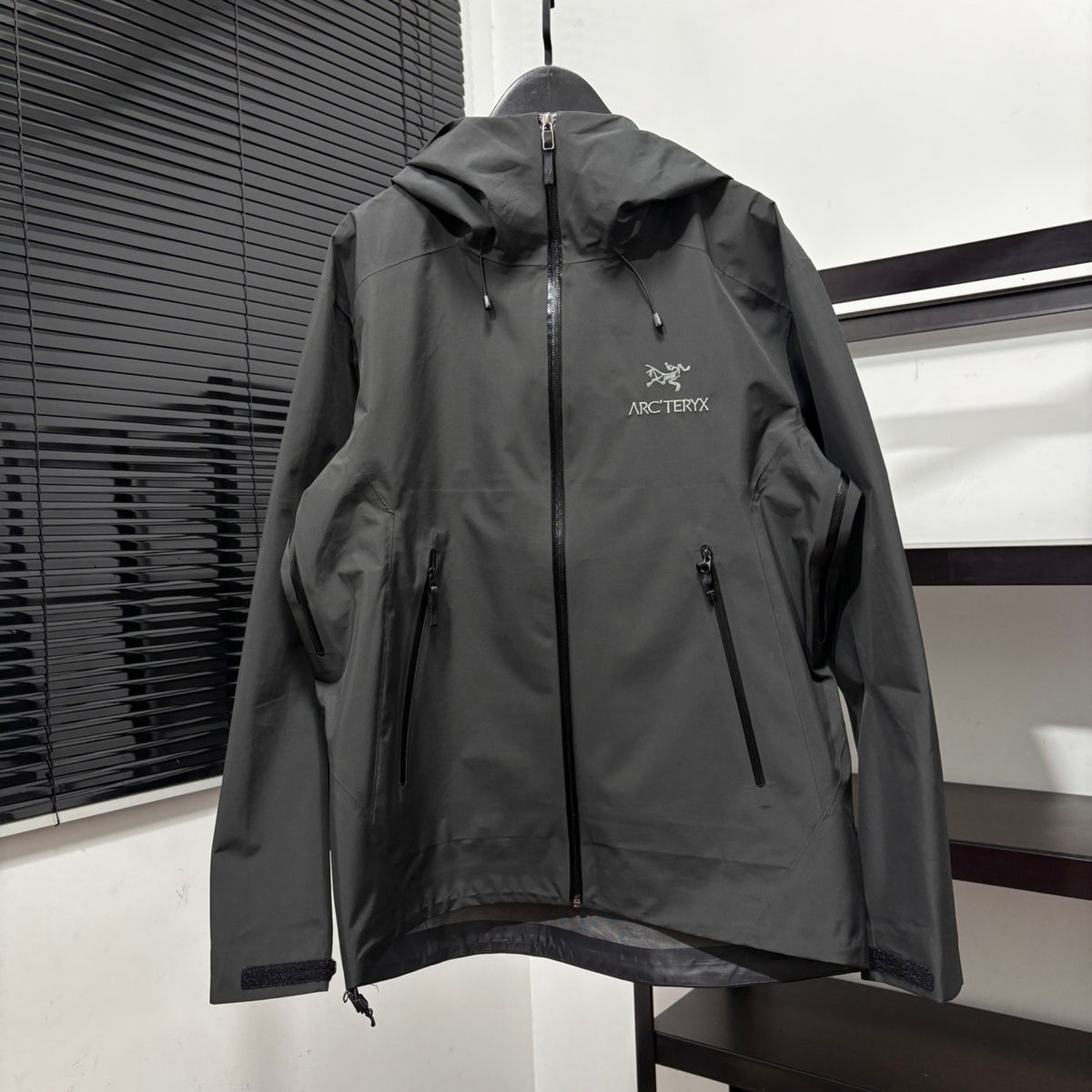 Arc'teryx Black Hooded Zip-Up Jacket