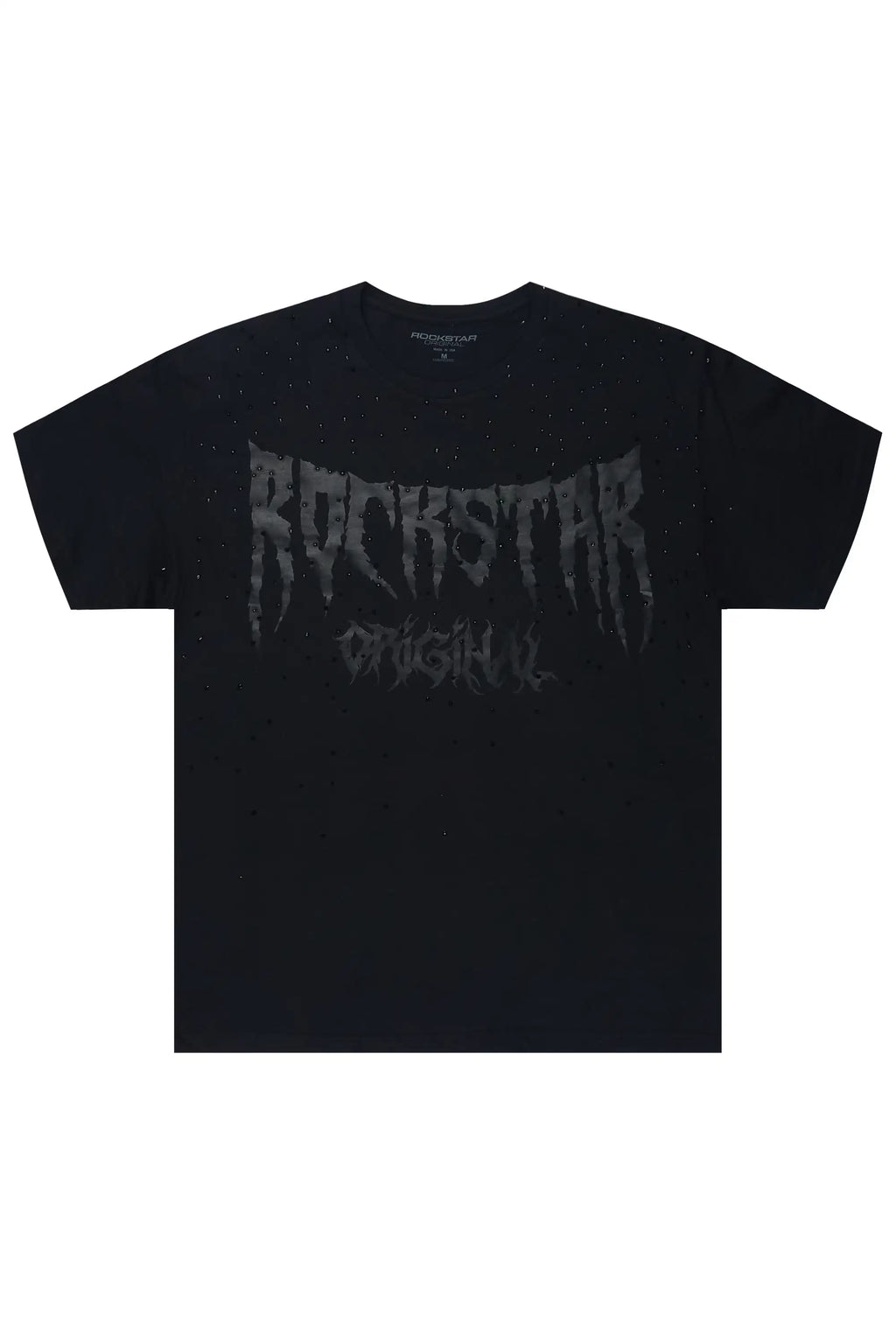Andros 2.0 Black Rhinestone Oversized Graphic T-Shirt - image 1