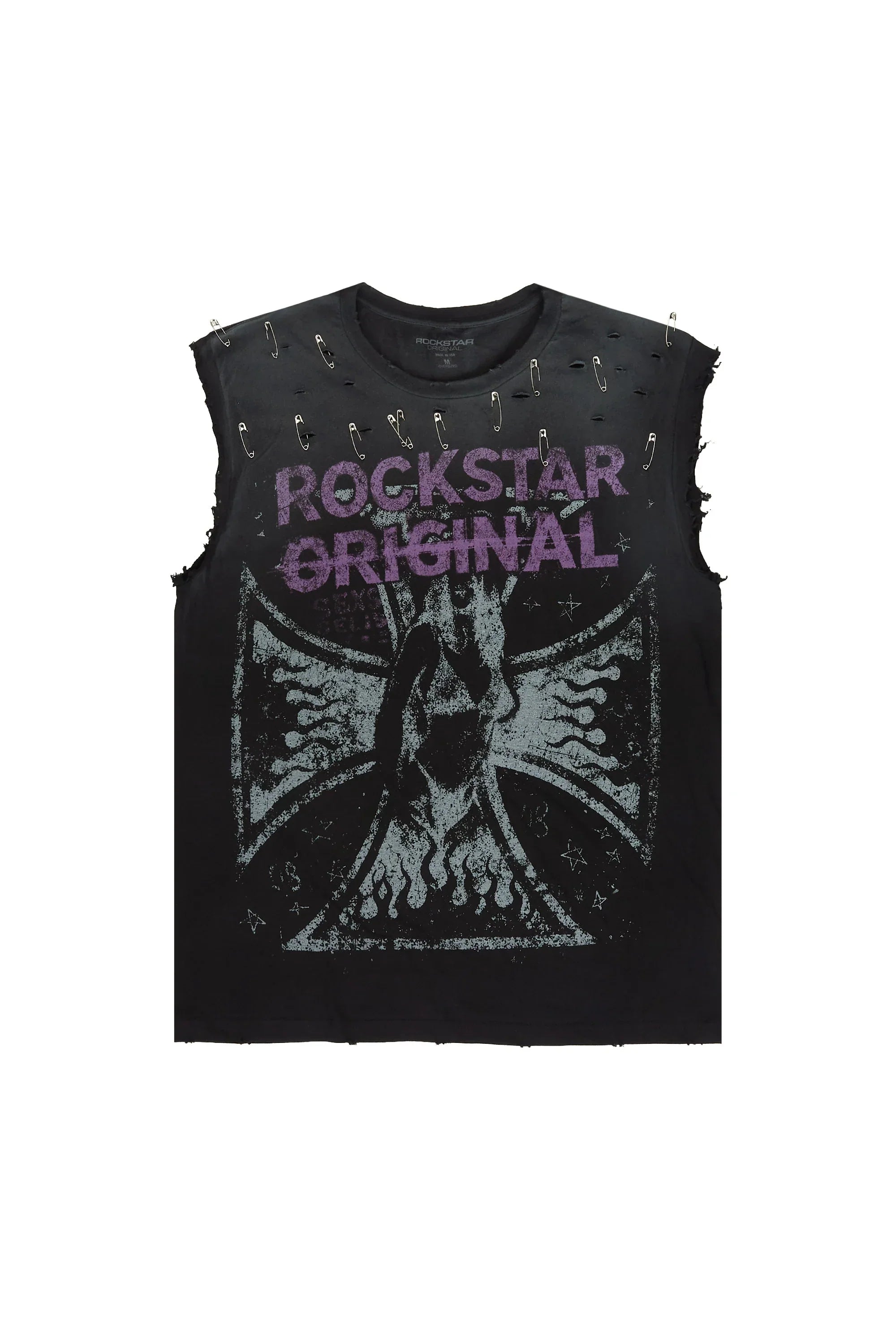 Dailin Black Oversized Cut Off T-Shirt - image 1