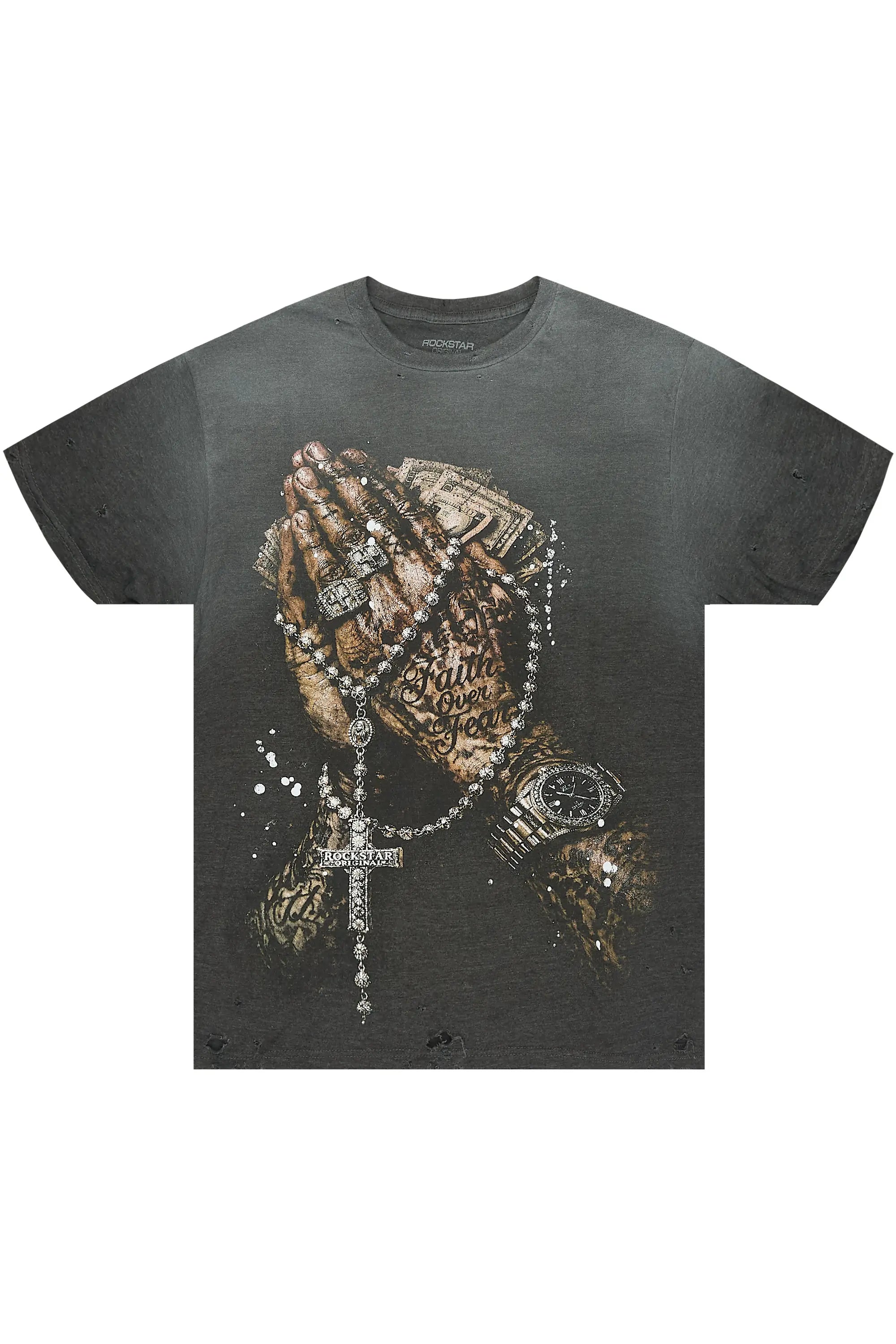 Moxley Charcoal Oversized Graphic T-Shirt - image 1
