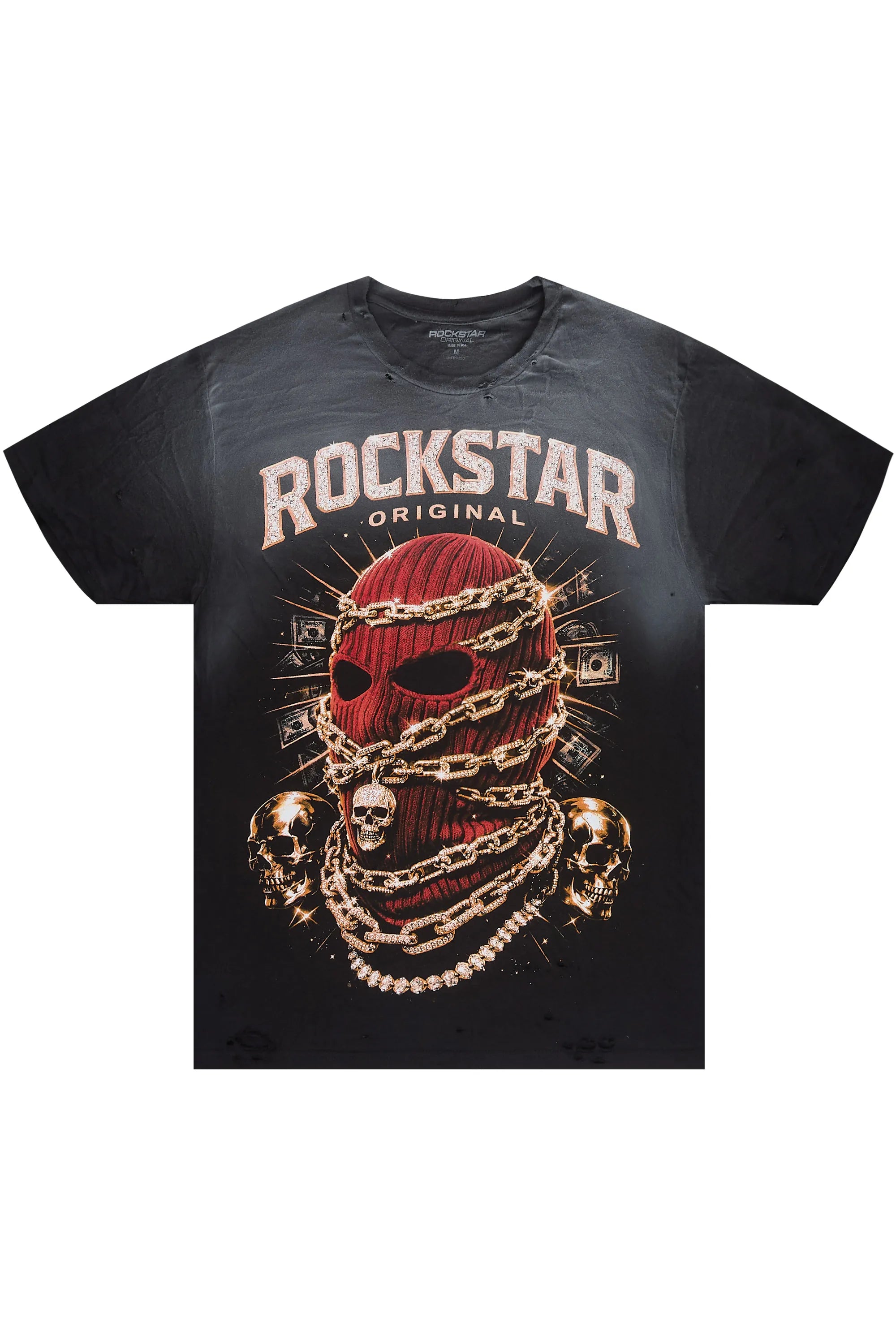 Fuston Black Oversized Graphic T-Shirt - image 1