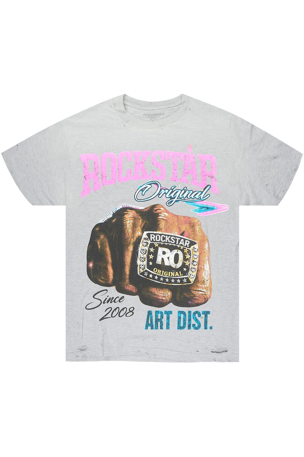 Dewayne Heather Grey Oversized Graphic T-Shirt - image 1