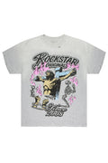 Kyren Heather Grey Oversized Graphic T-Shirt - image 1