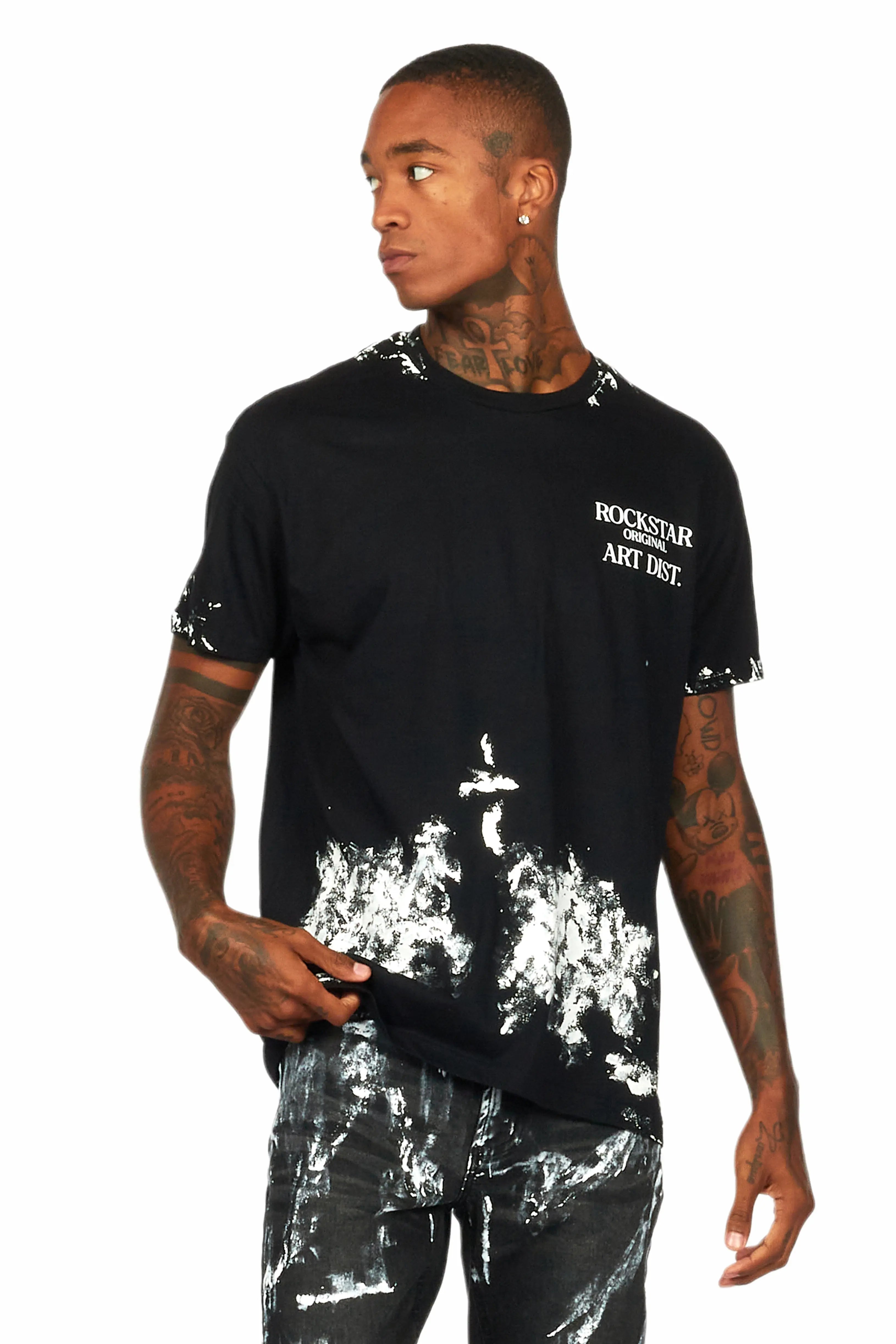 Filip Black/White Graphic Oversized T-Shirt - image 2