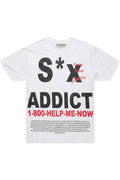Addict White Graphic T-Shirt - image 1
