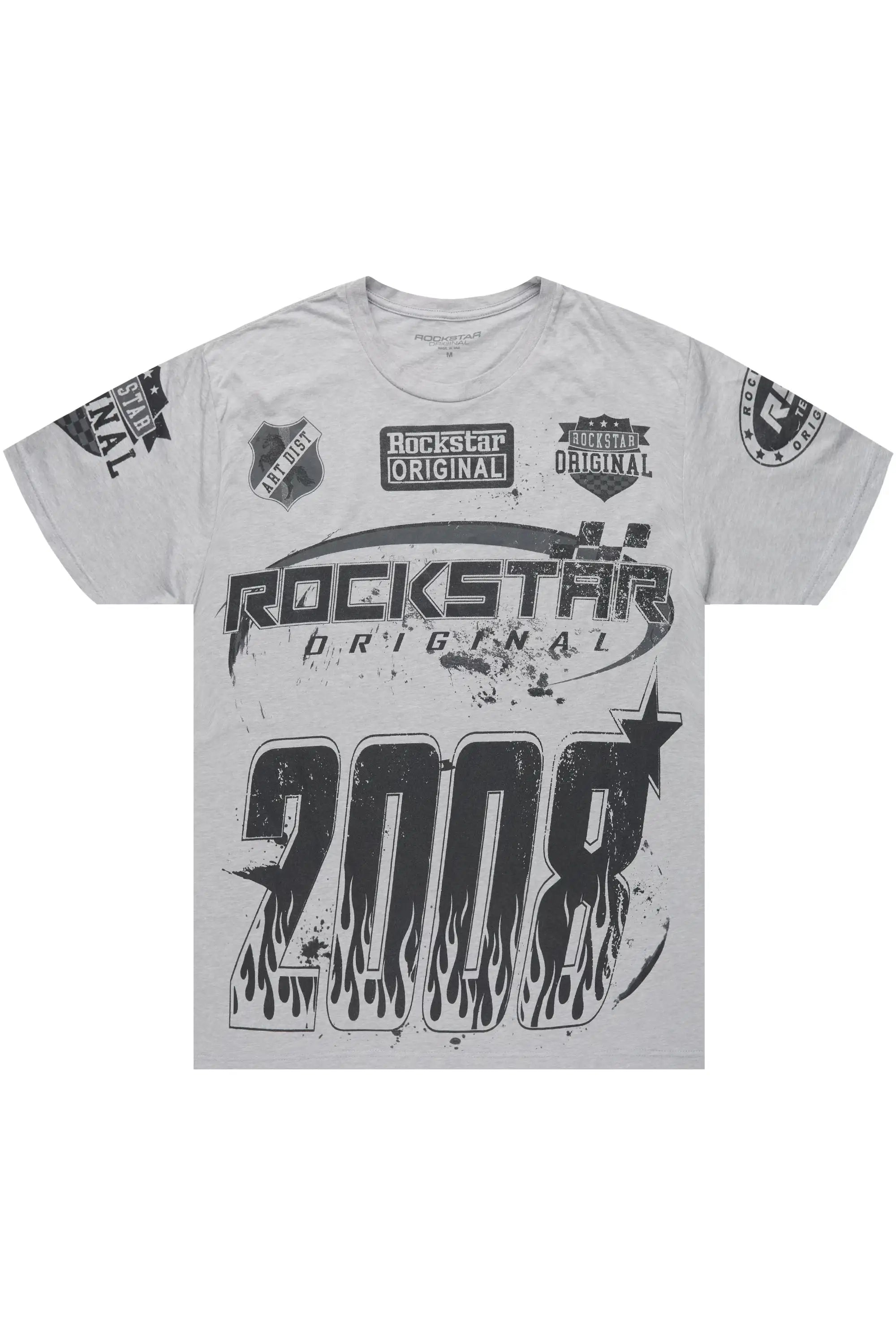 Amos 2.0 Heather Grey/Black Graphic T-Shirt - image 1
