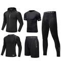 New Men's Fitness Apparel Quick-Drying Long-Sleeved Pants Tight-Fitting Elastic Sports Suit Five-piece set