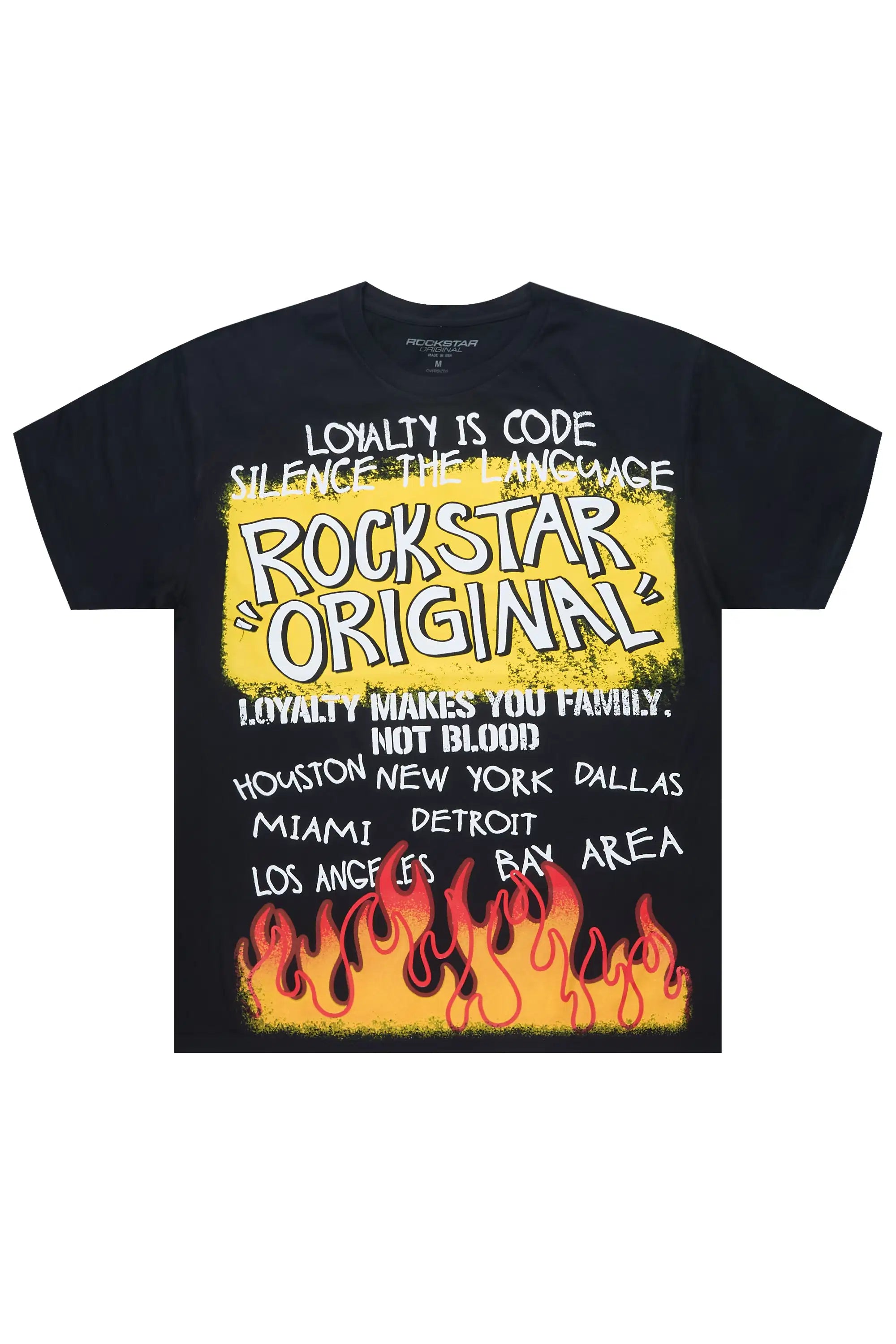 Beno 2.0 Black/Yellow Oversized Graphic T-Shirt - image 1
