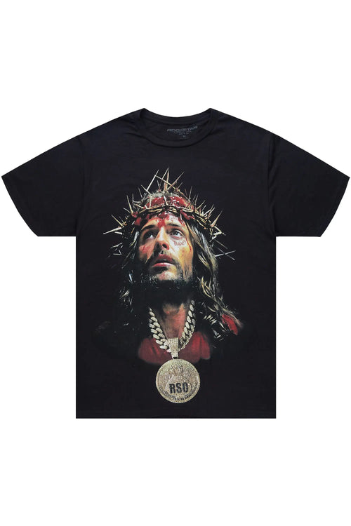 Amina 2.0 Black Oversized Graphic T-Shirt - image 1