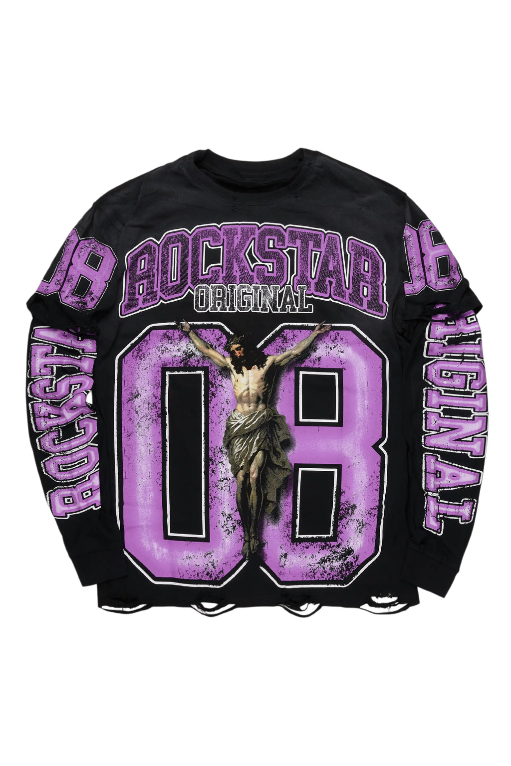 Fields Black/Purple Double Layer Long Sleeve Graphic T-Shirt - image 1