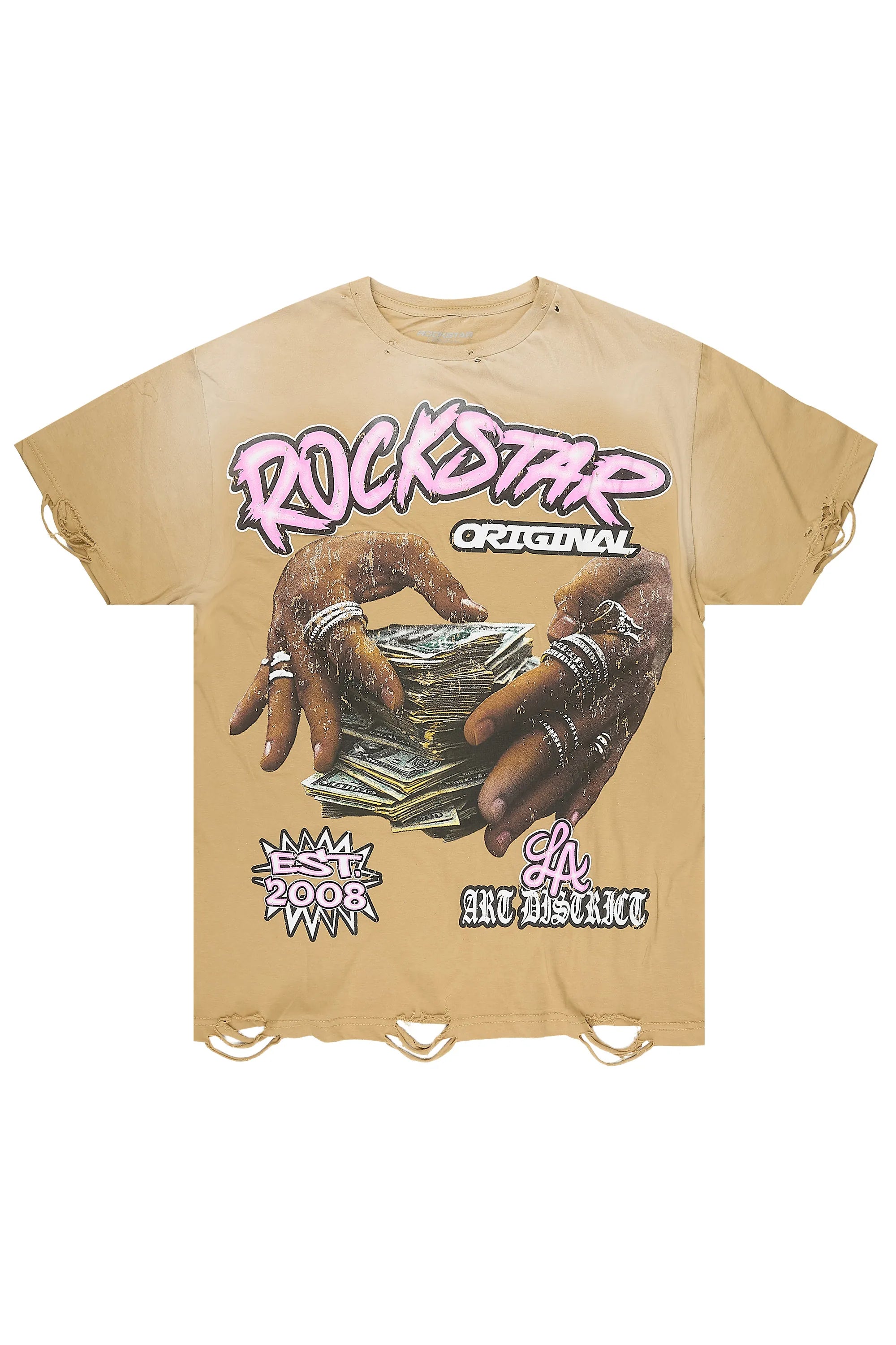 Madhur Beige Oversized Graphic T-Shirt - image 1
