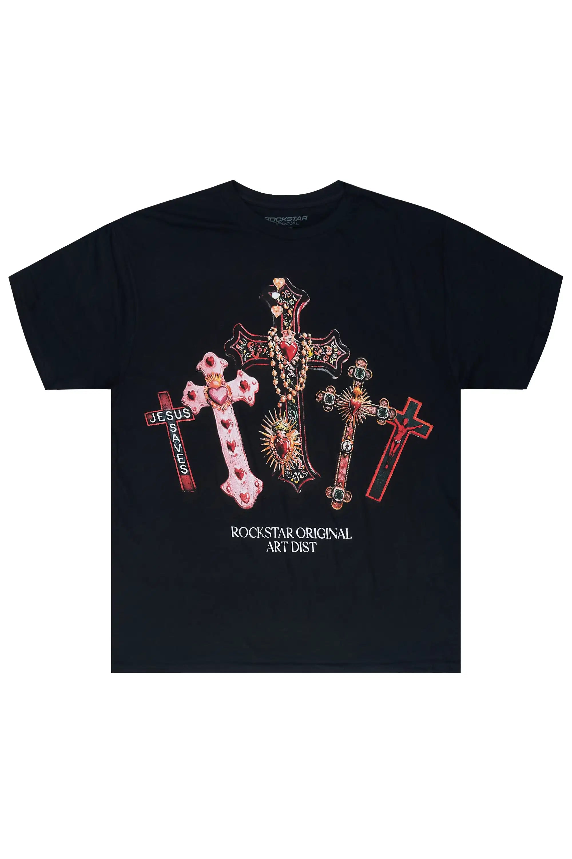 Xirel Black Oversized Graphic T-Shirt - image 1