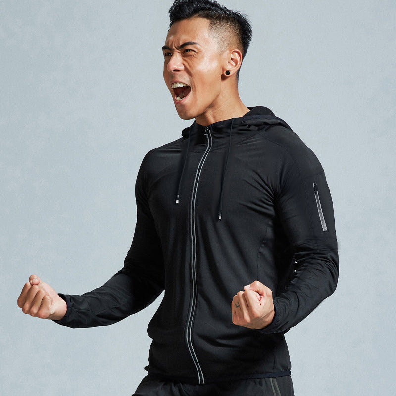 New Men's Fitness Apparel Quick-Drying Long-Sleeved Pants Tight-Fitting Elastic Sports Suit Five-piece set