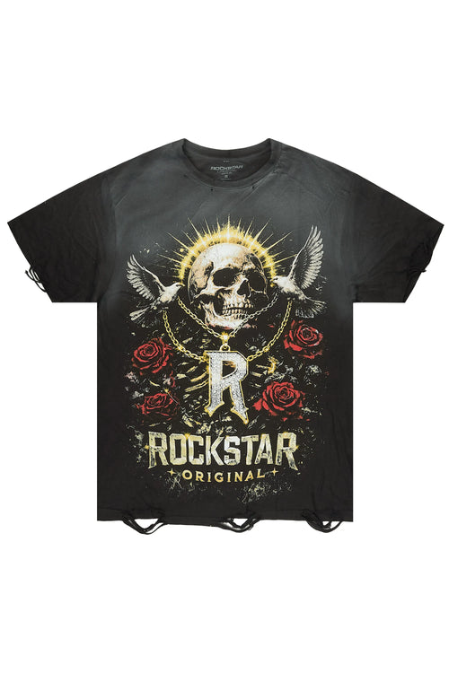 Caprie Black Oversized Graphic T-Shirt - image 1