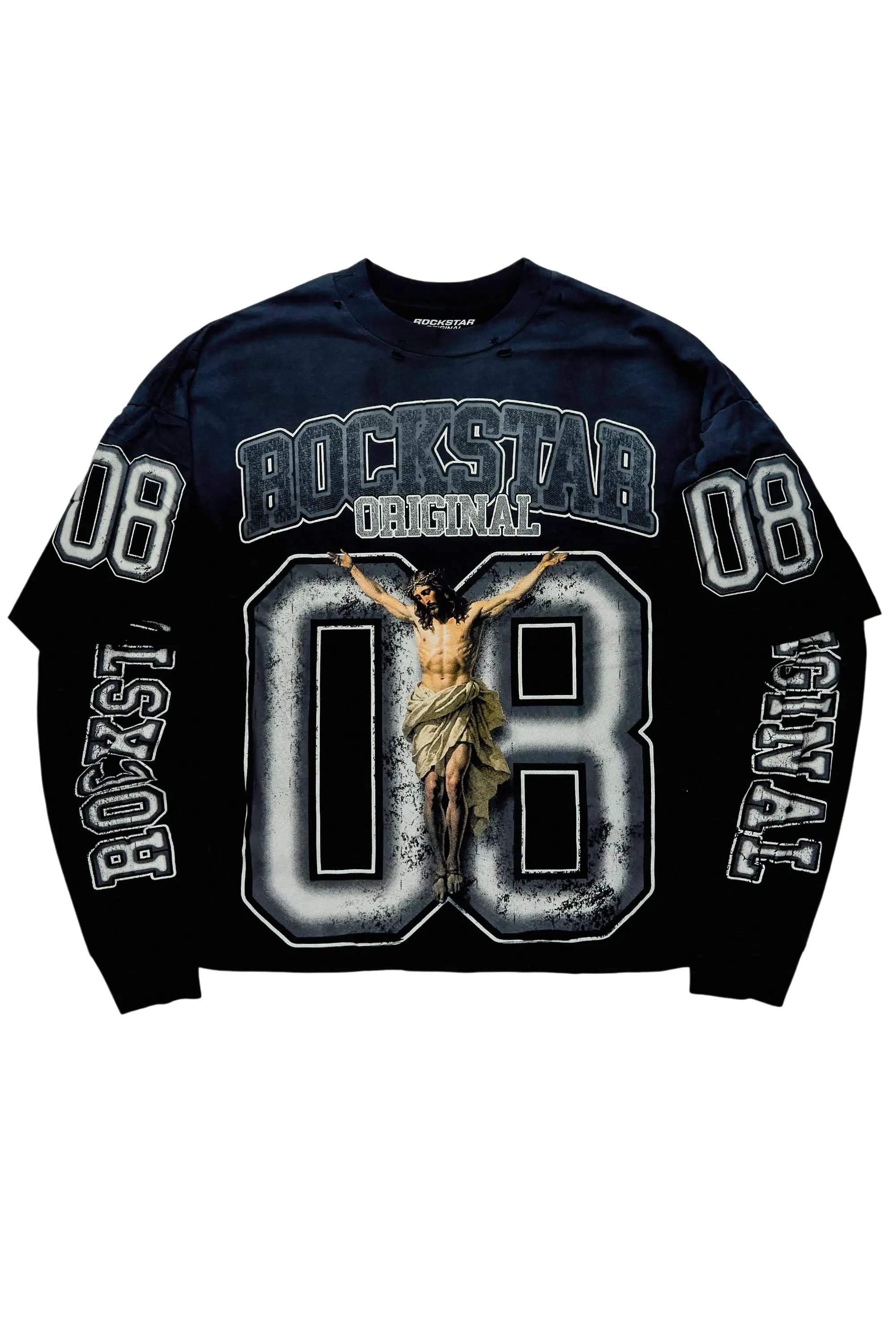 Fields Black/Grey Double Layer Long Sleeve Graphic T-Shirt - image 1