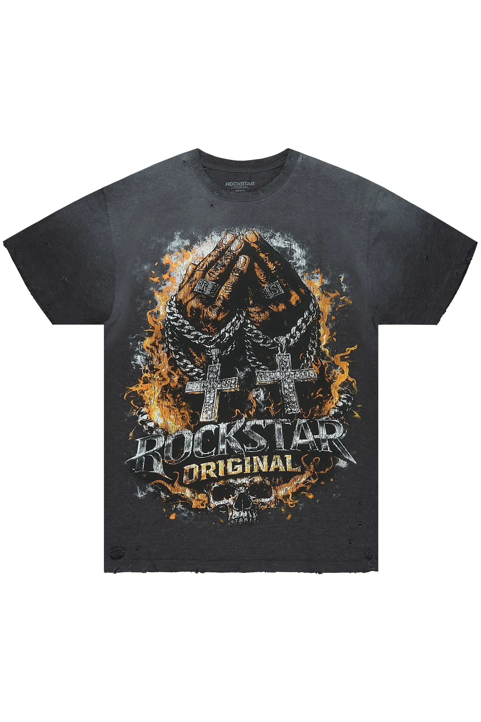 Rhon Charcoal Oversized Graphic T-Shirt - image 1