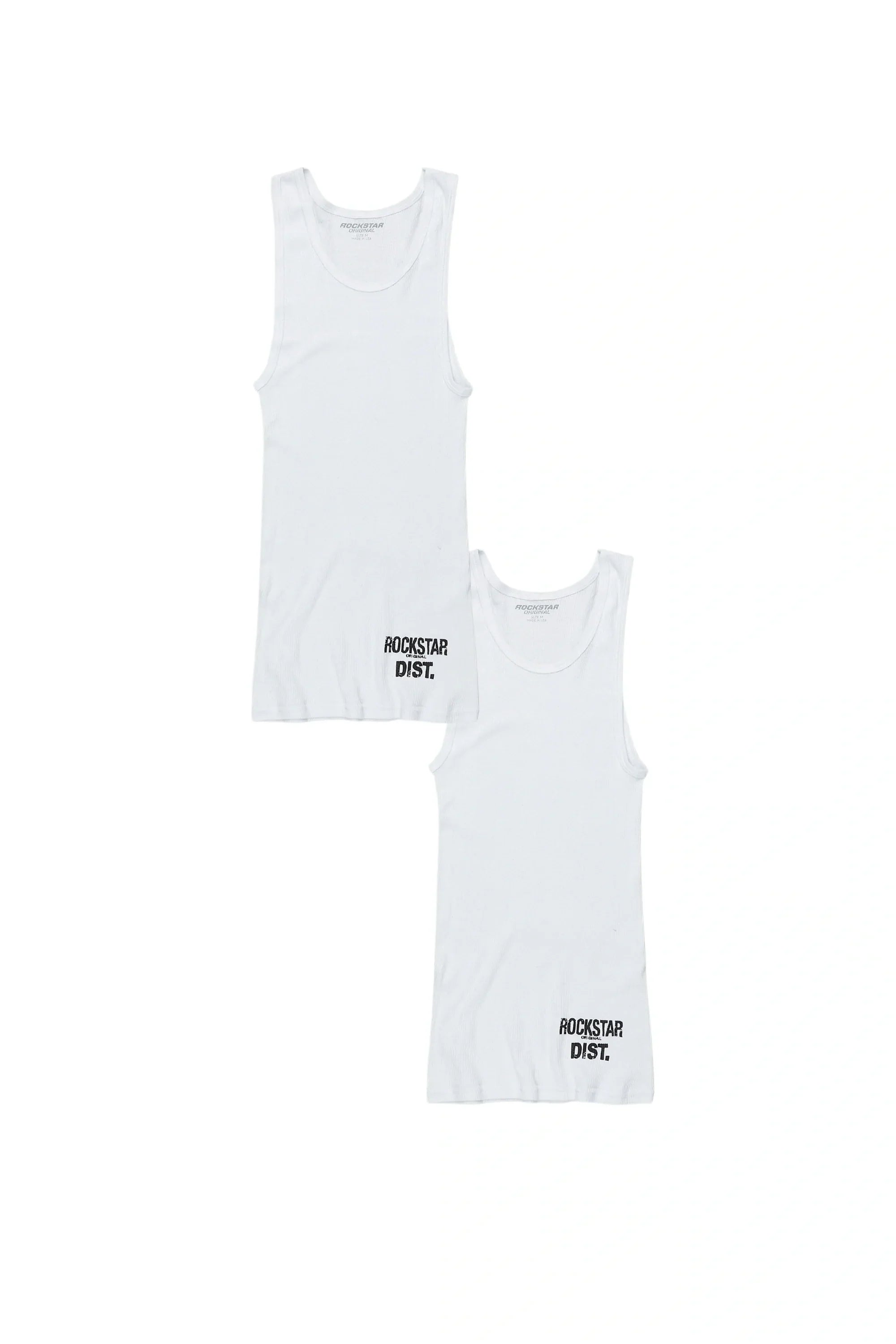 Mens Basic White Tank Top - 2 Pack - image 1