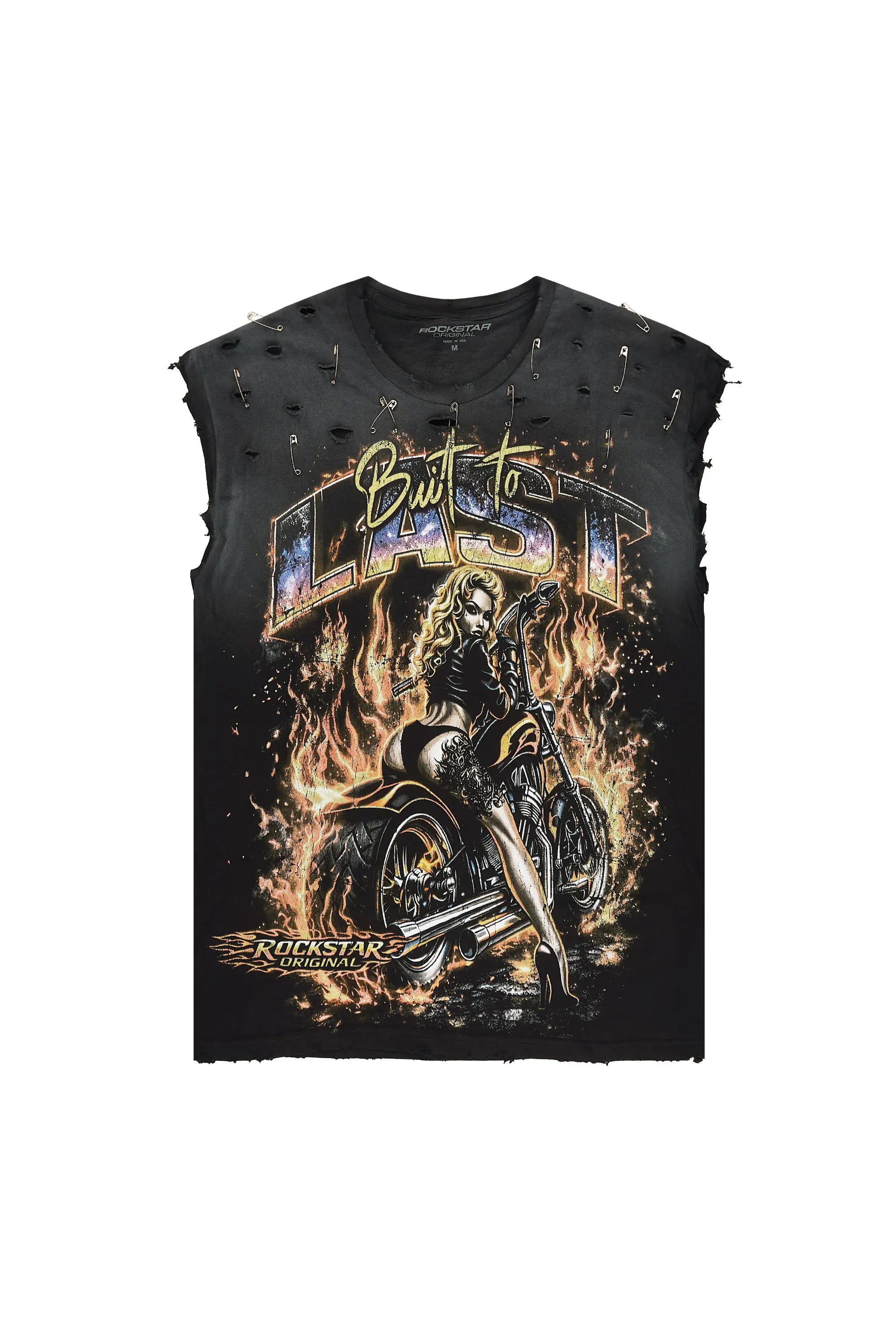 Raider Black Oversized Cut Off T-Shirt - image 1