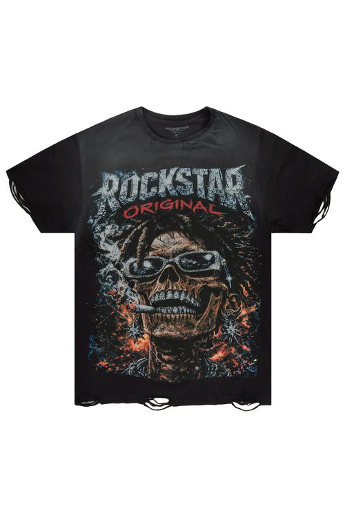Baber Black Oversized Graphic T-Shirt - image 1