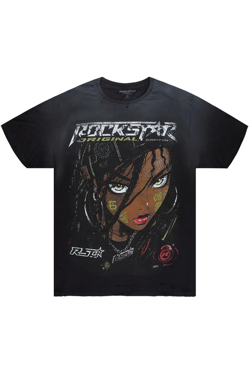 Brayzo Black Oversized Graphic T-Shirt - image 1