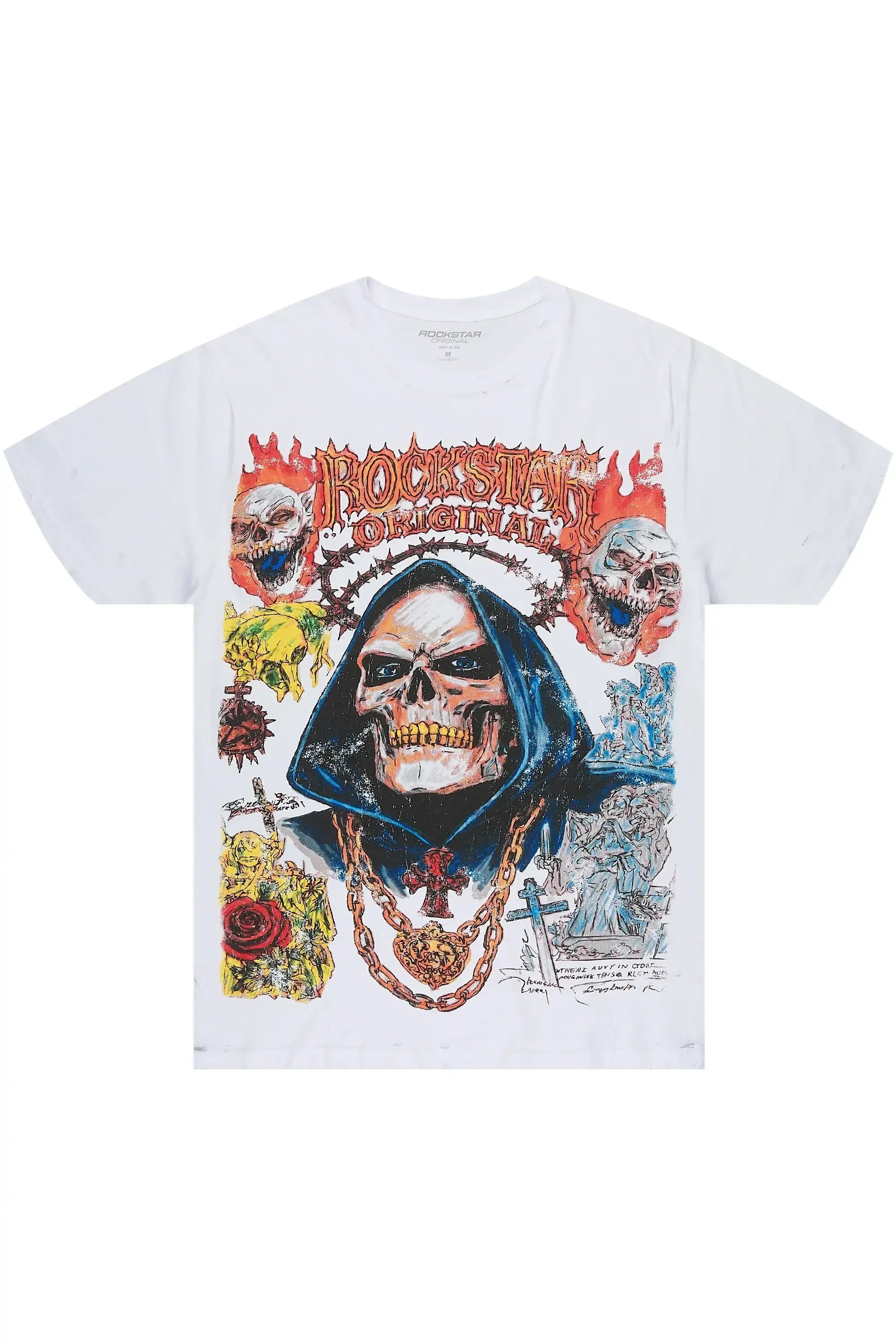 Chavis White Oversized Graphic T-Shirt - image 1