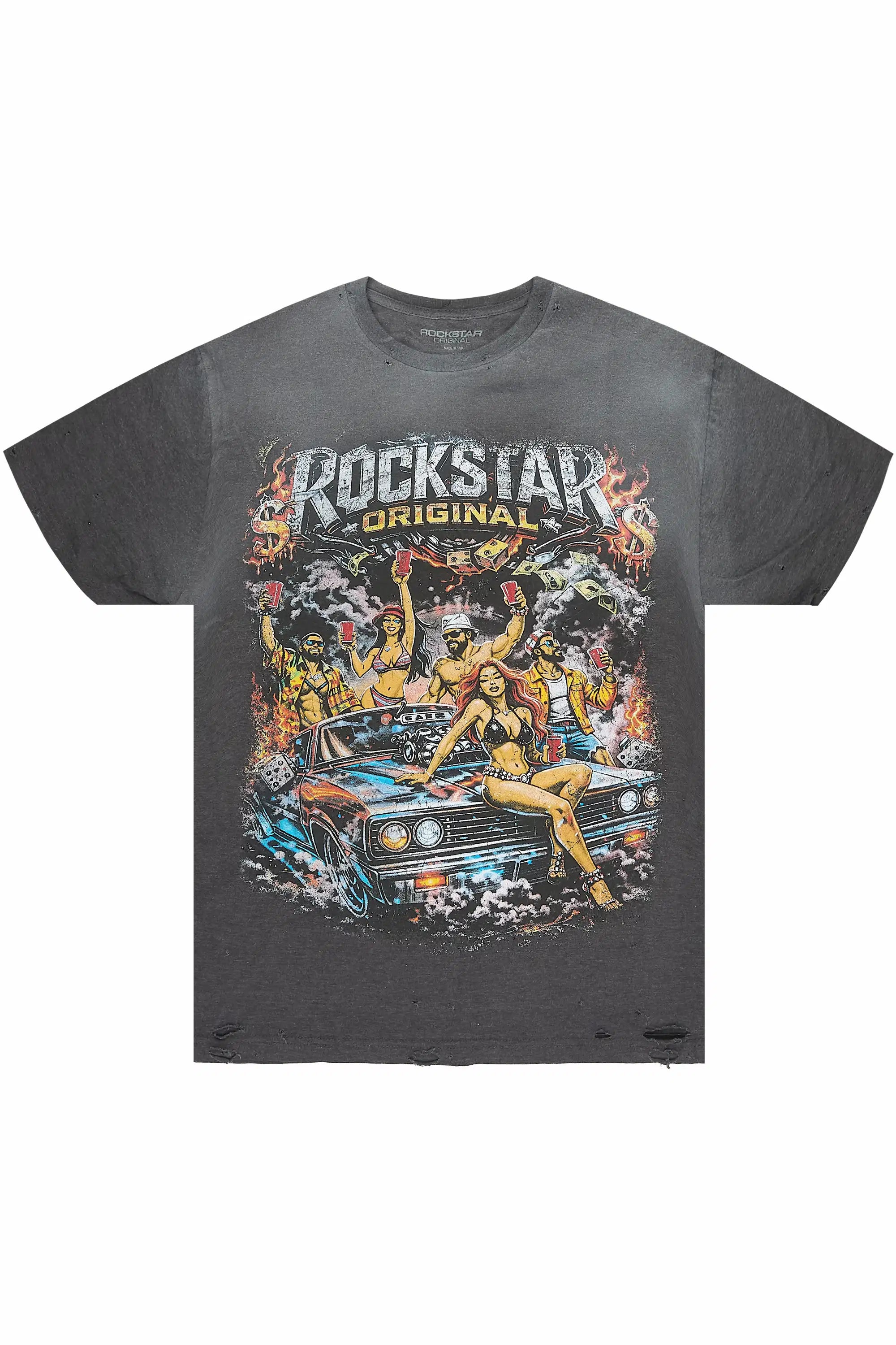 Wilzon Charcoal Oversized Graphic T-Shirt - image 1