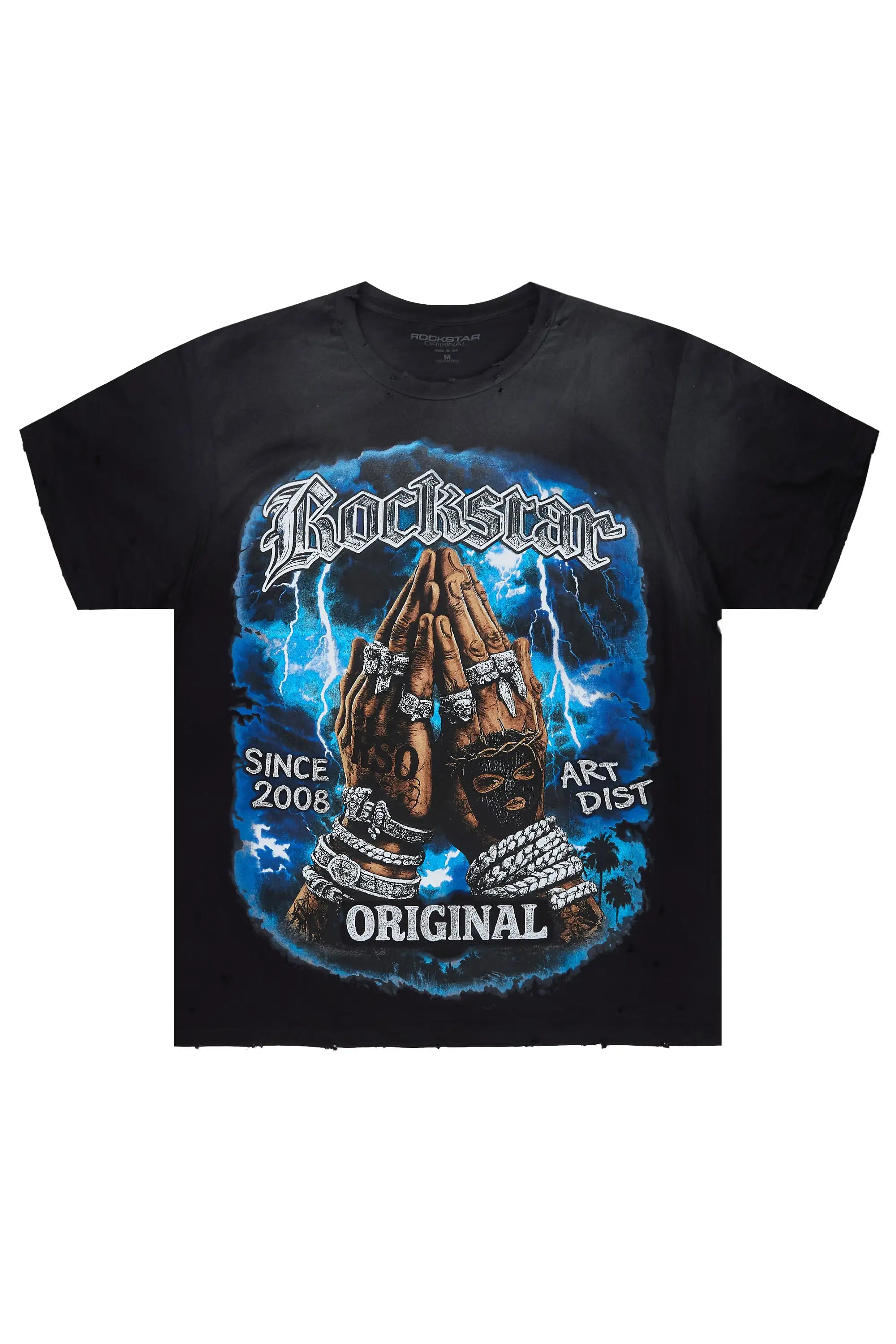 Thorne Black Oversized Graphic T-Shirt - image 1