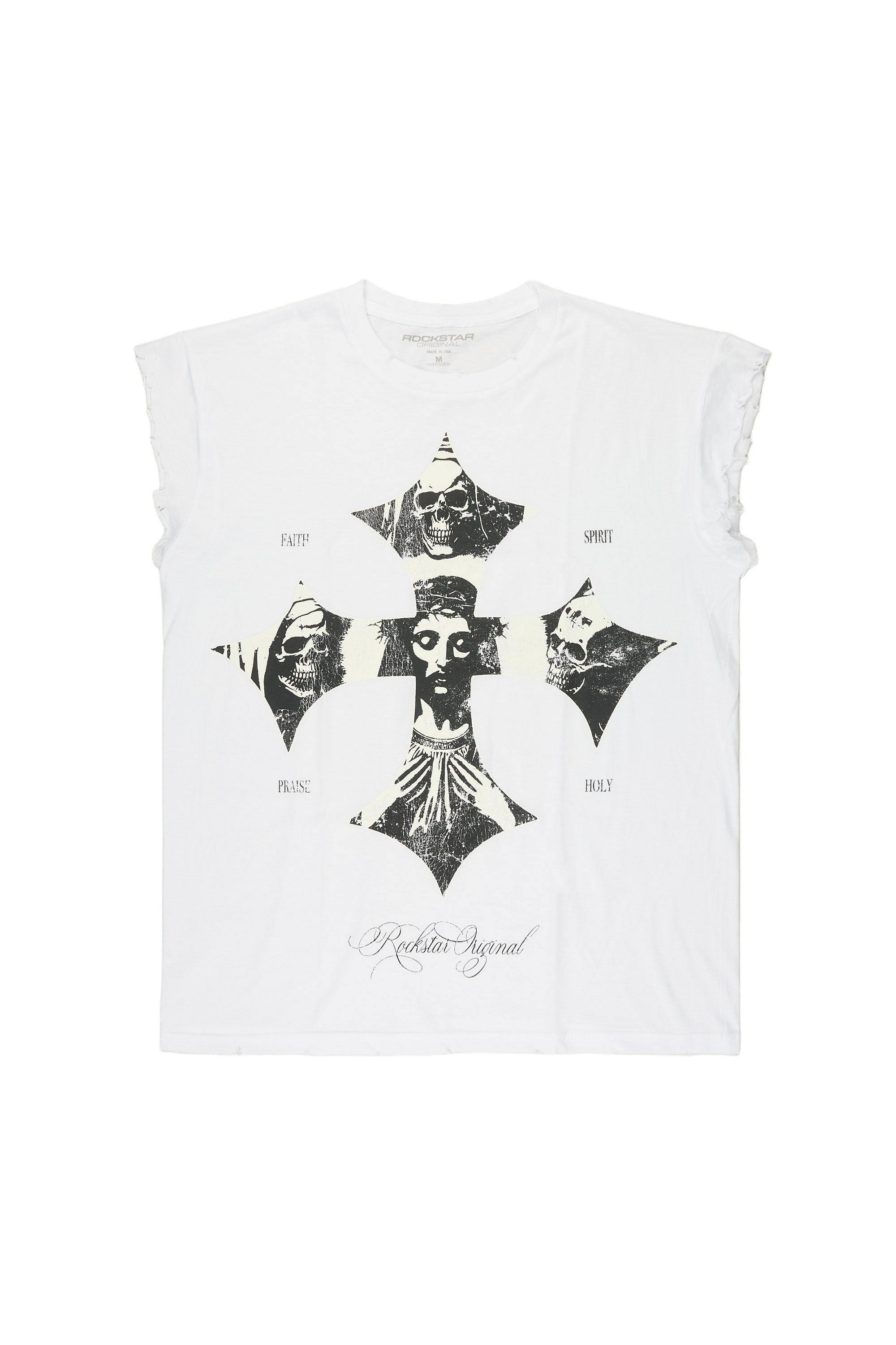Lorzen White Cut Off Tee - image 1