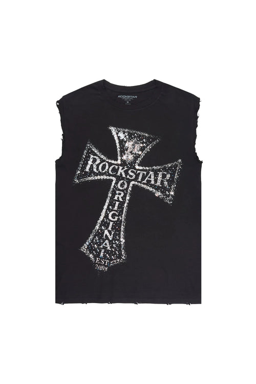 Chazen Black Oversized Cut Off T-Shirt - image 1