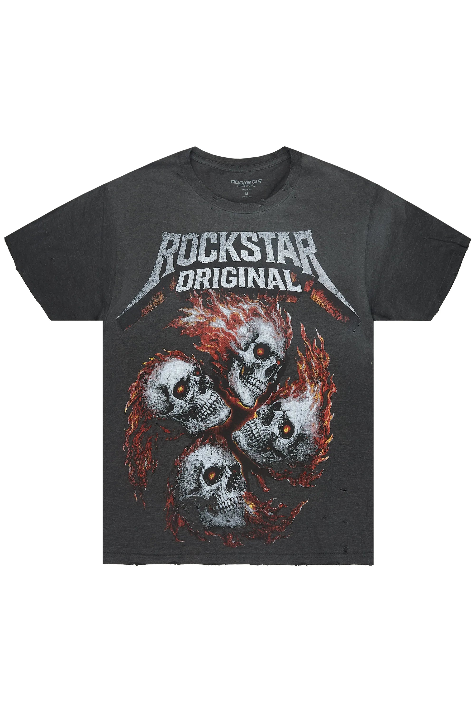 Cayson Charcoal Oversized Graphic T-Shirt - image 1