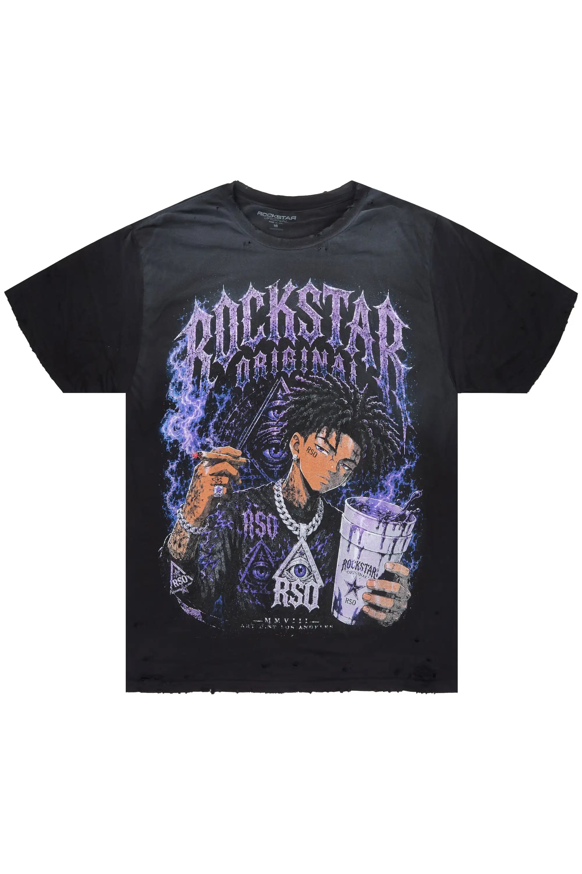 Vexler Black Oversized Graphic T-Shirt - image 1