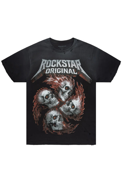 Cayson Black Oversized Graphic T-Shirt - image 1