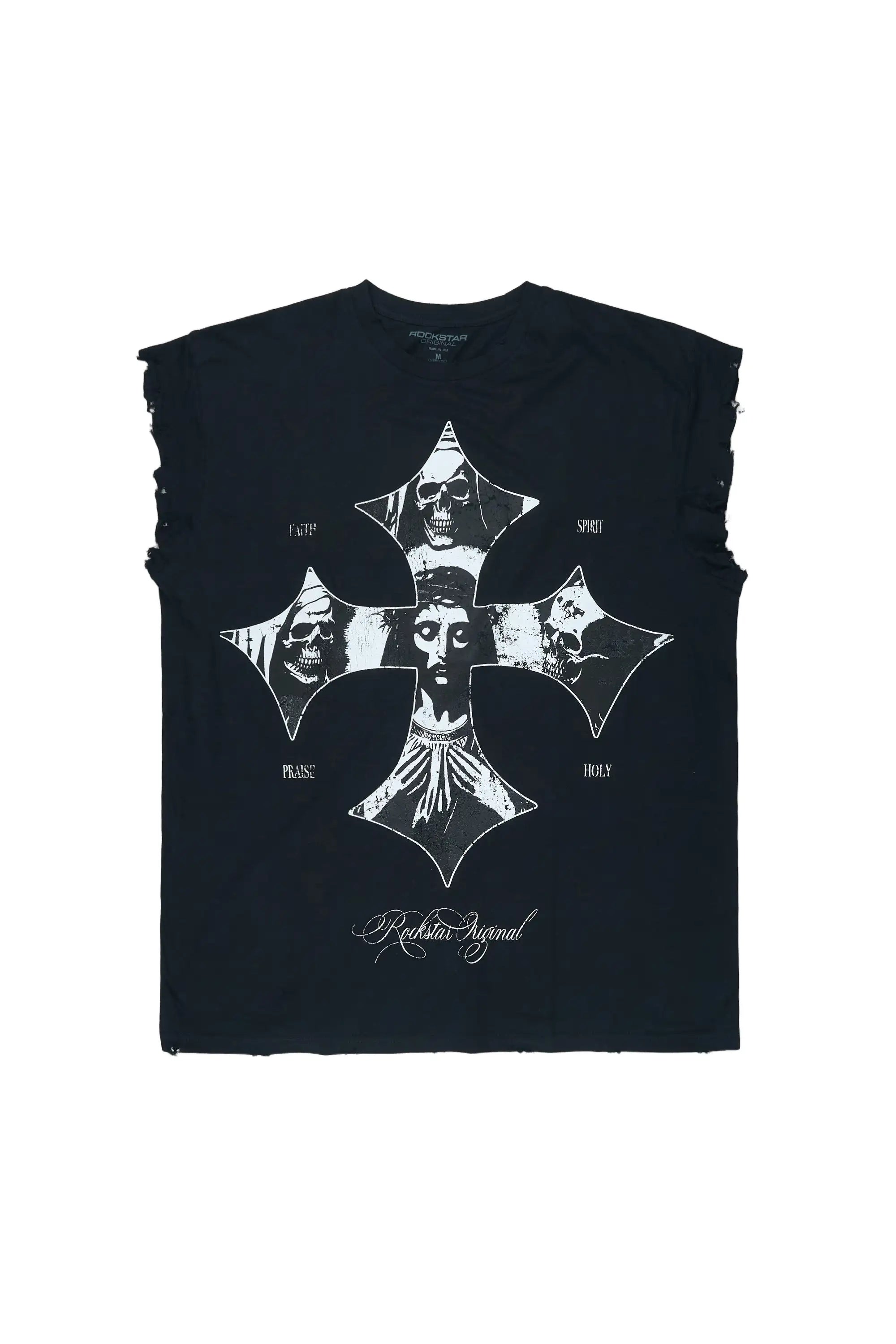 Lorzen Black Cut Off Tee - image 1