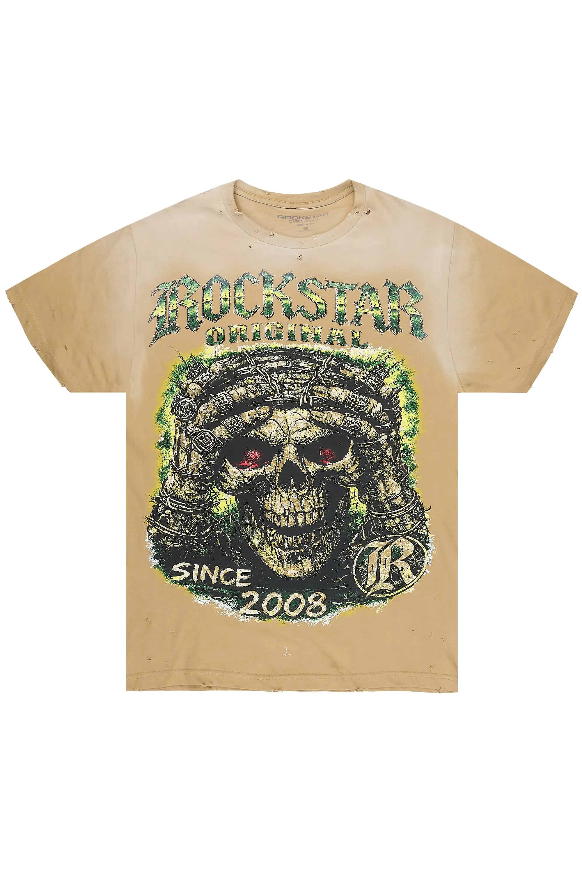 Mack Beige Oversized Graphic T-Shirt - image 1