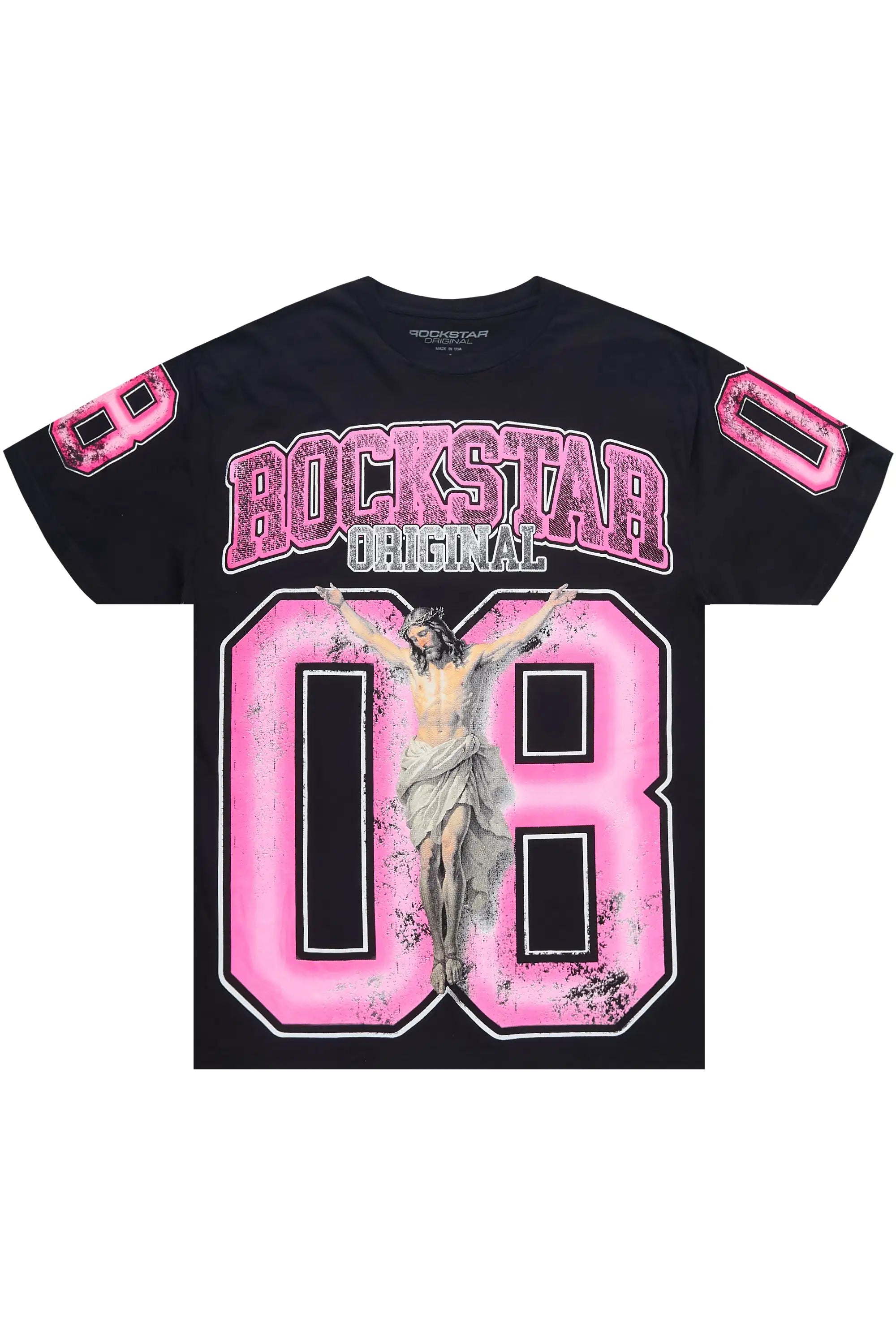 Fields 2.0 Black/Pink Oversized Graphic T-Shirt - image 1