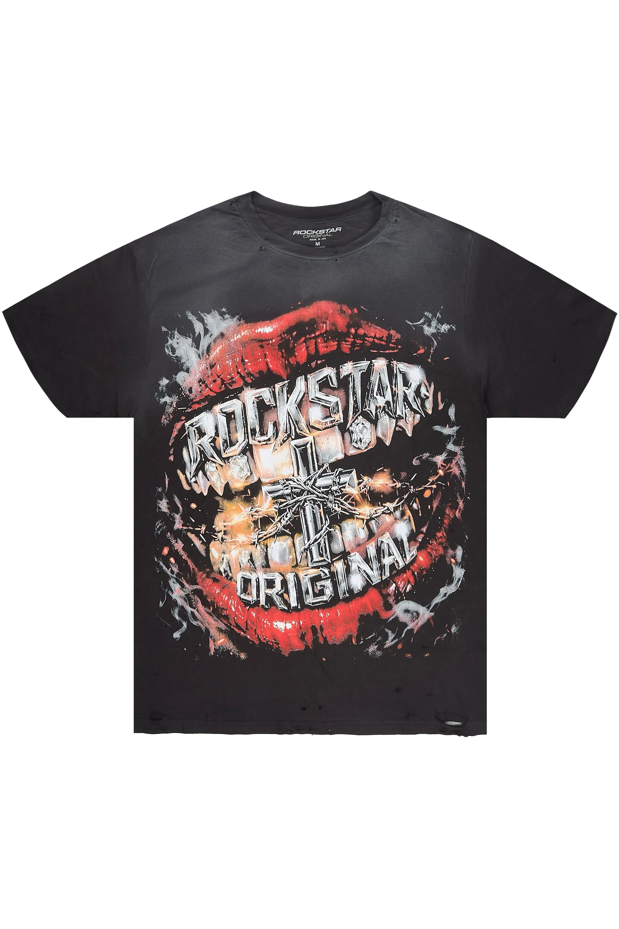 Antron Black Oversized Graphic T-Shirt - image 1