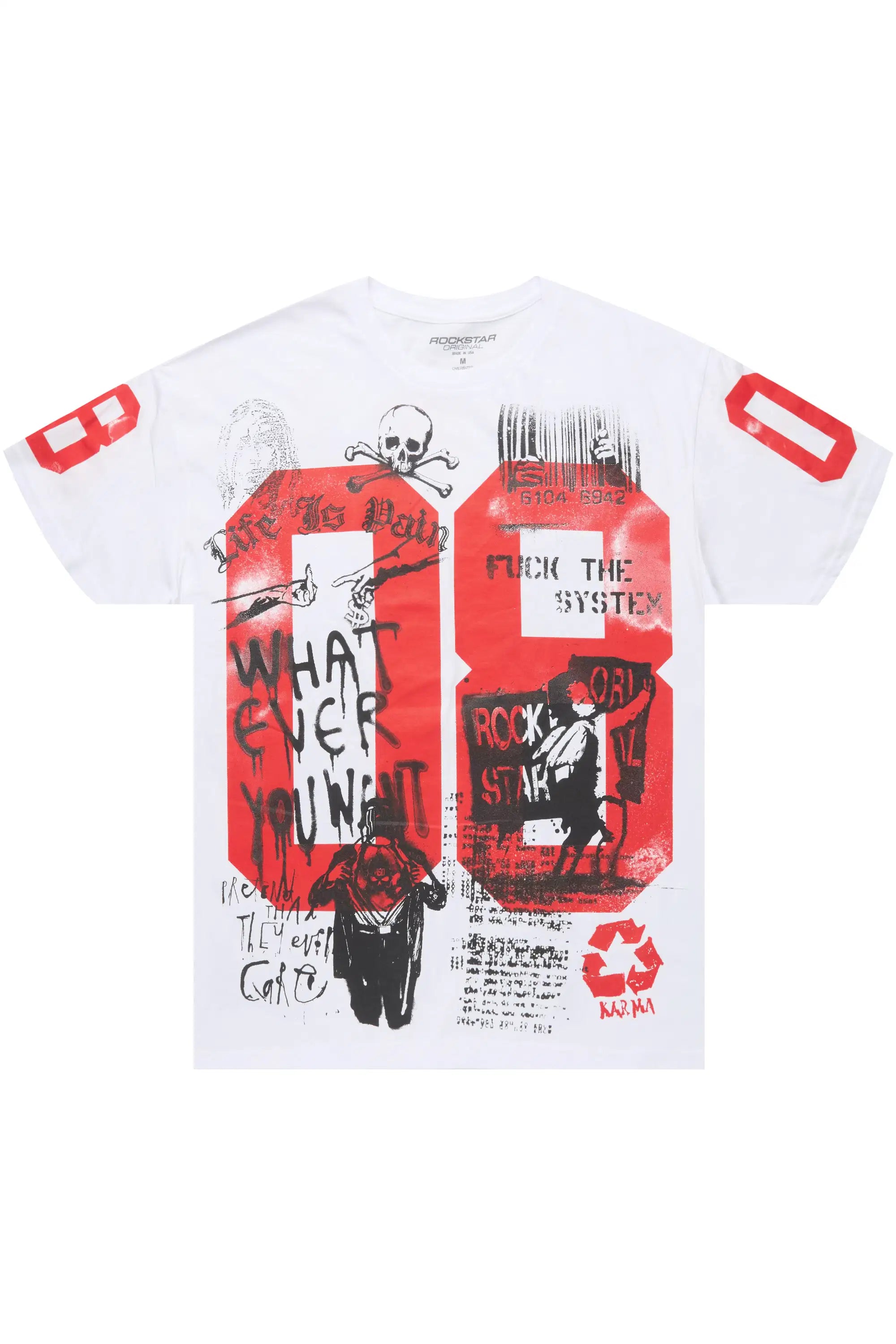 Grill 3.0 White/Red Oversized Graphic T-Shirt - image 1