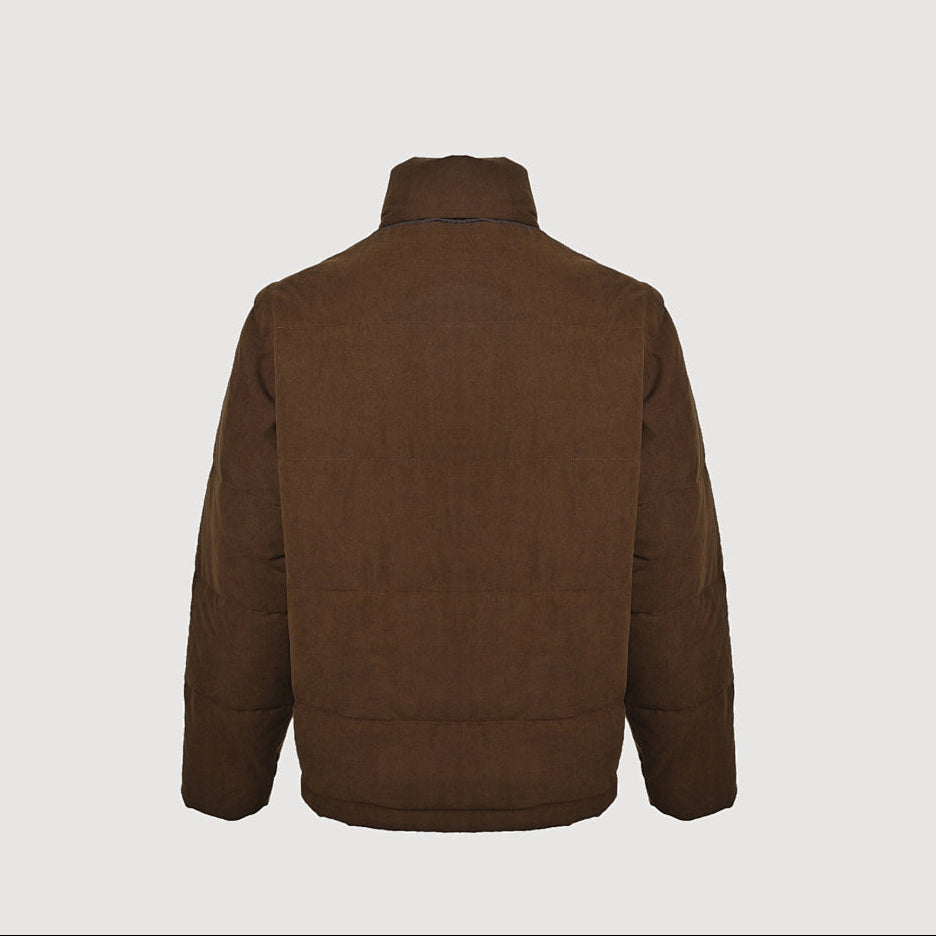 Prada Triangle Logo Down Vest — Dark Brown