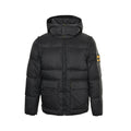 Fendi Hooded Down Jacket — Black, Yellow Logo Badge