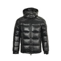 Moncler Glossy Hooded Down Jacket — Single Zip Front