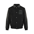 Prada Contrast-Panel Snap Jacket — Black
