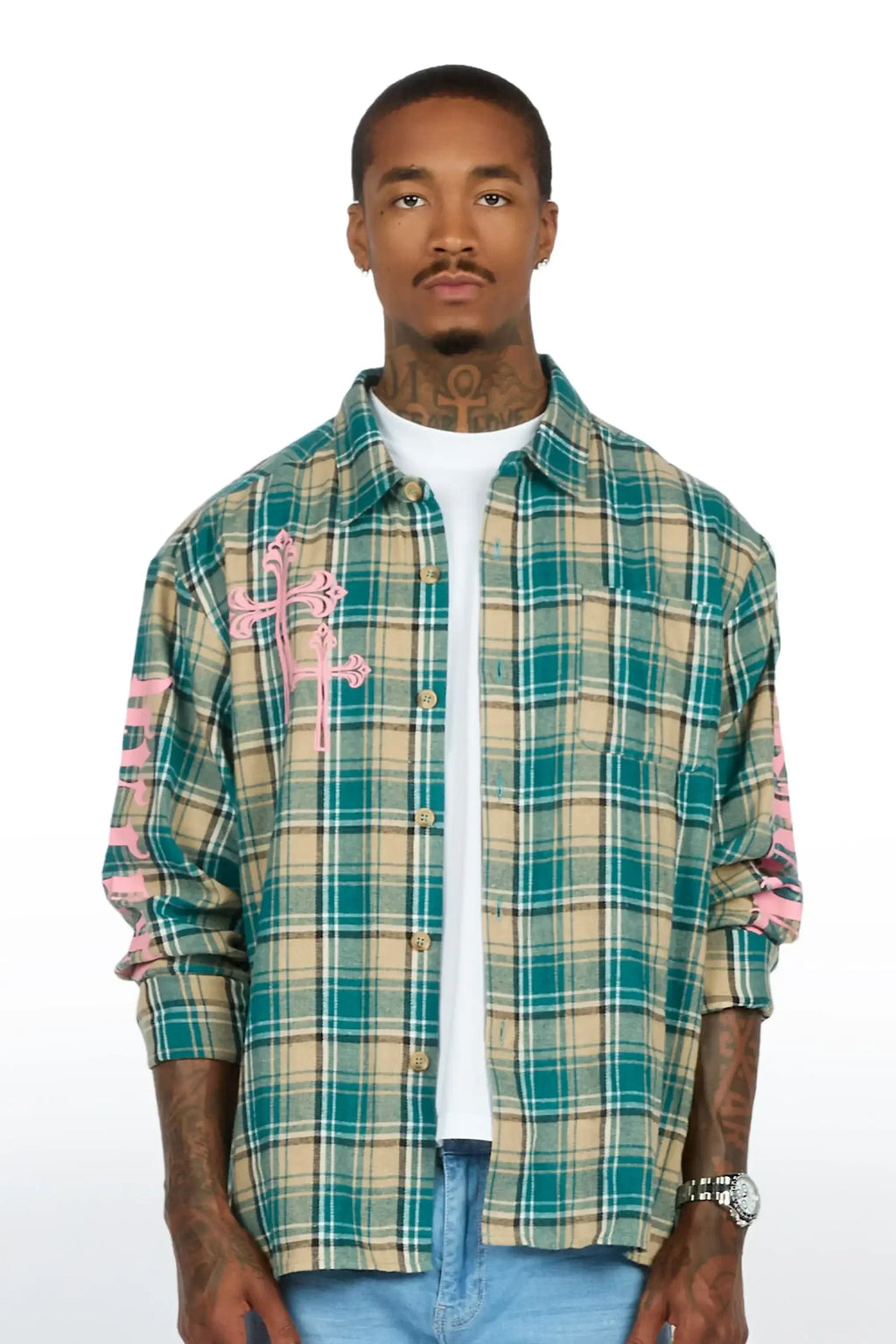 Helder Green Flannel Long Sleeve Shirt - image 2