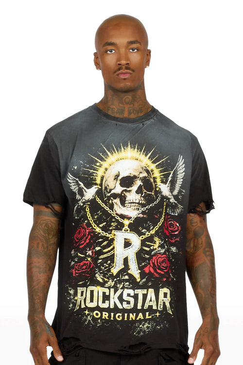 Caprie Black Oversized Graphic T-Shirt - image 2