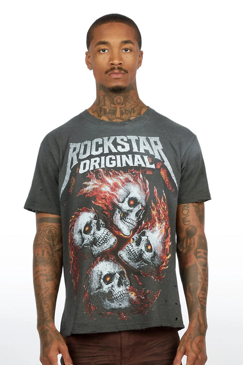 Cayson Charcoal Oversized Graphic T-Shirt - image 2