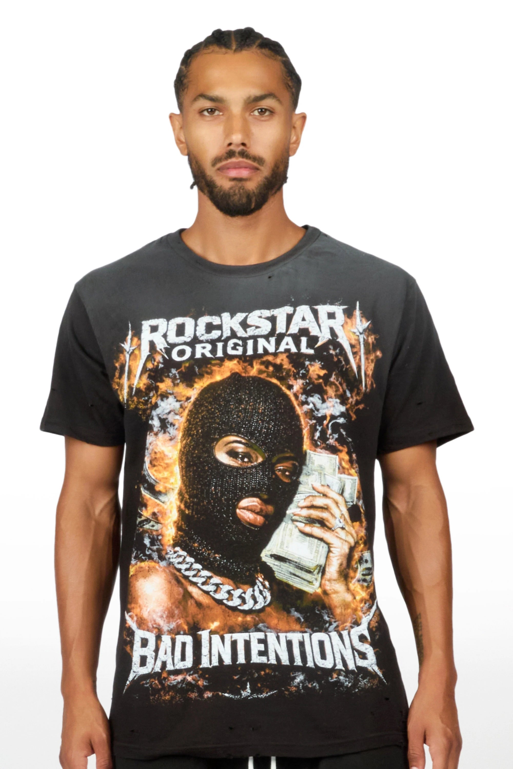 Zanja Black Oversized Graphic T-Shirt - image 2
