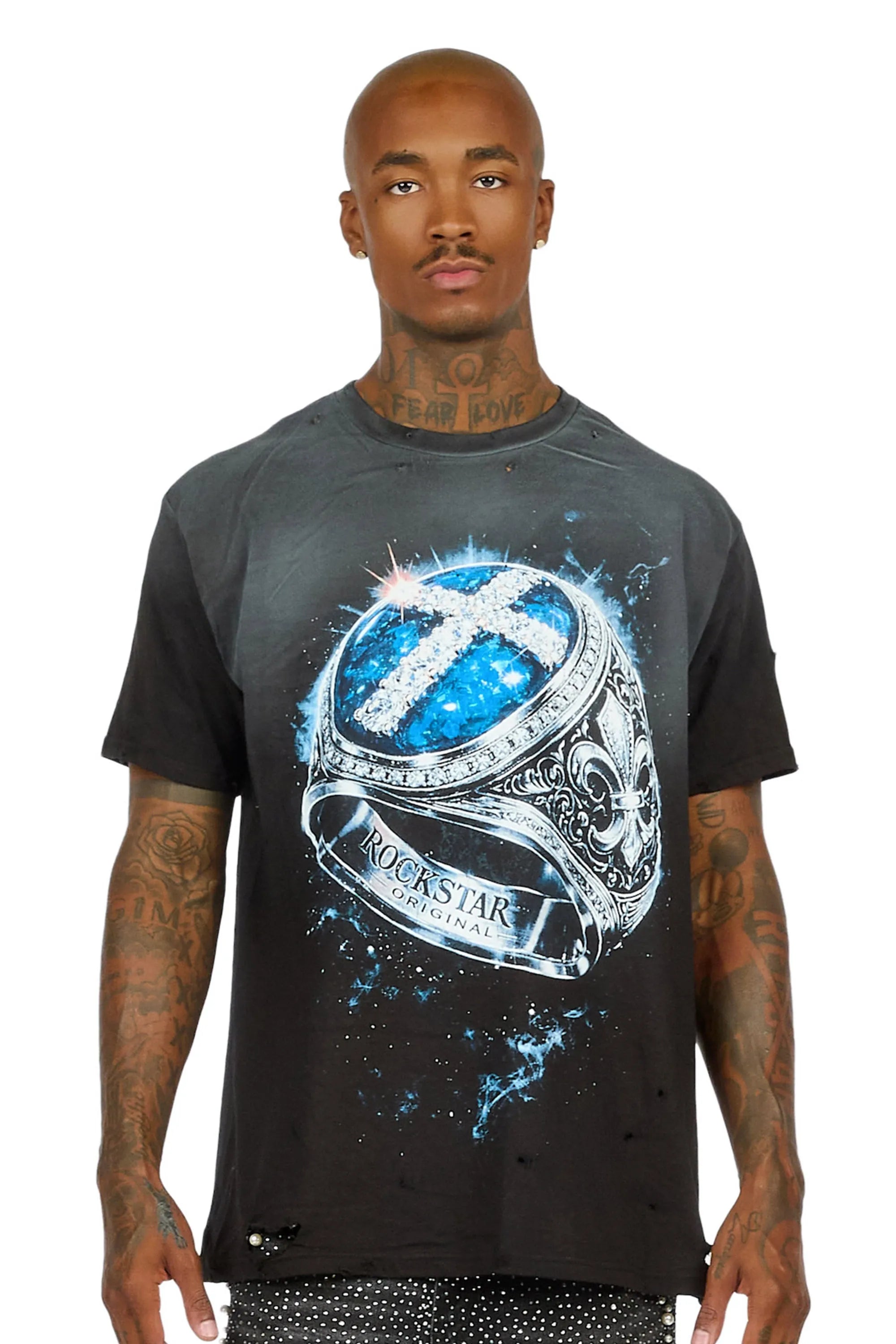 Zamie Black Oversized Graphic T-Shirt - image 2