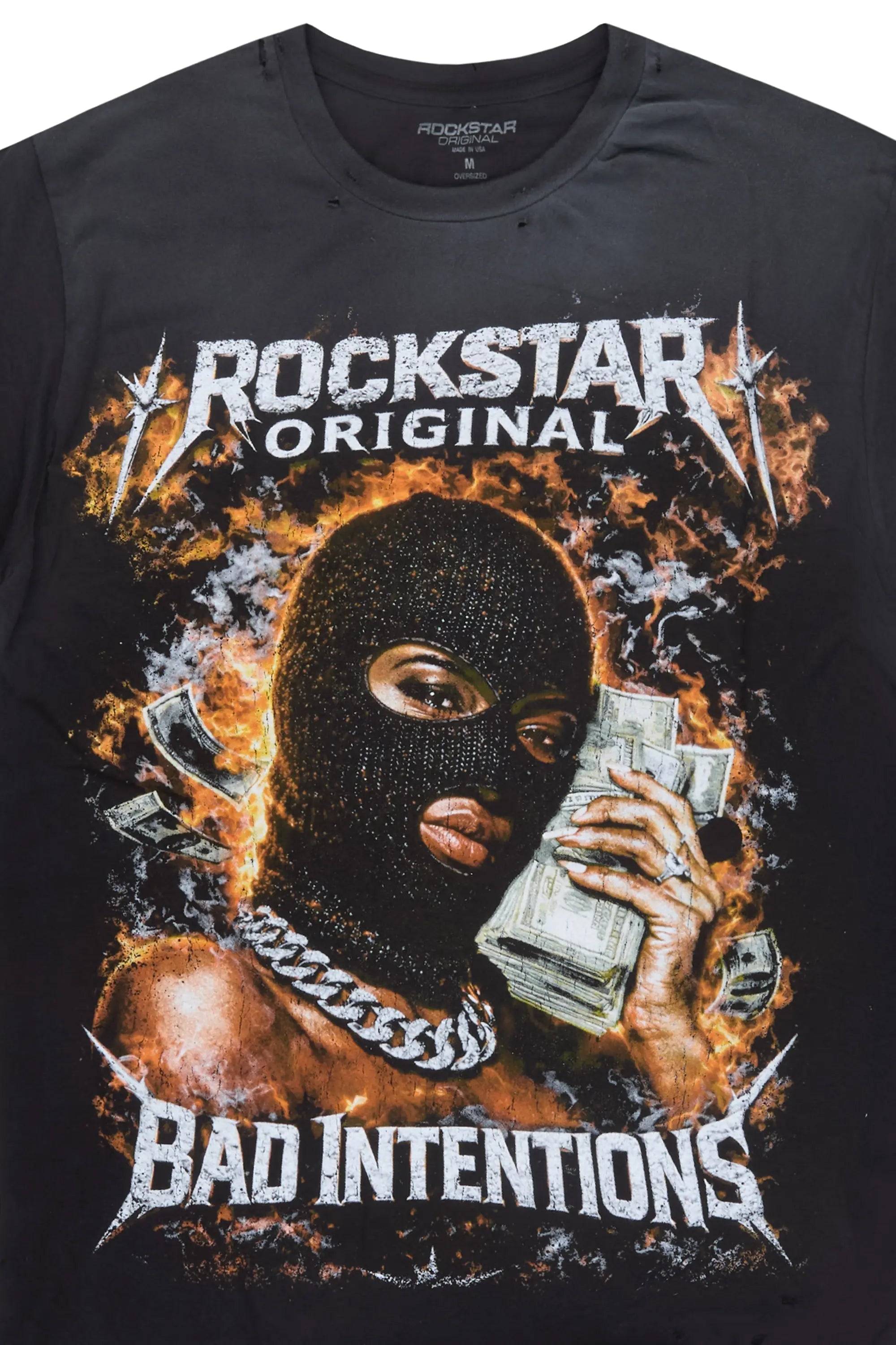 Zanja Black Oversized Graphic T-Shirt - image 7
