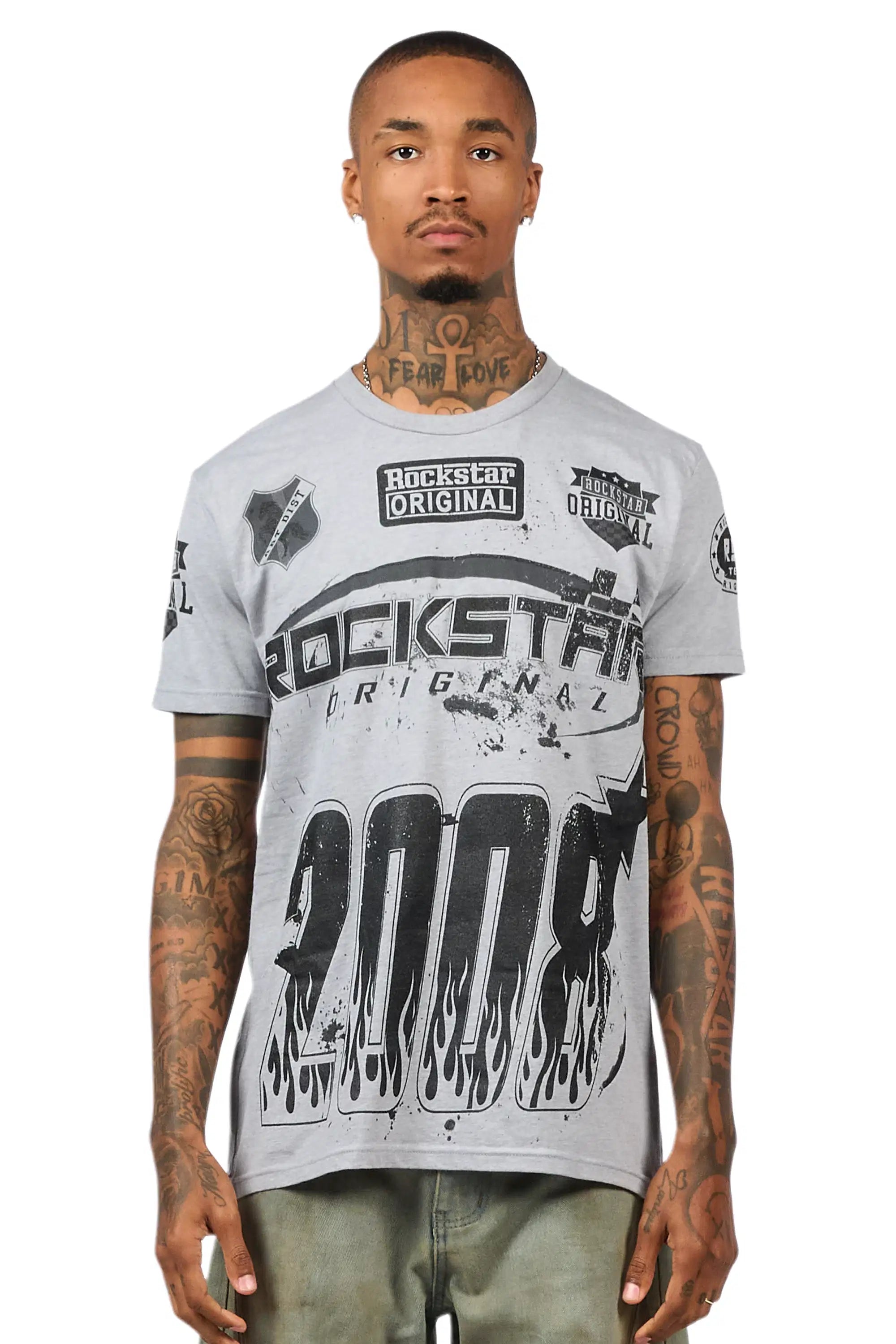 Amos 2.0 Heather Grey/Black Graphic T-Shirt - image 2