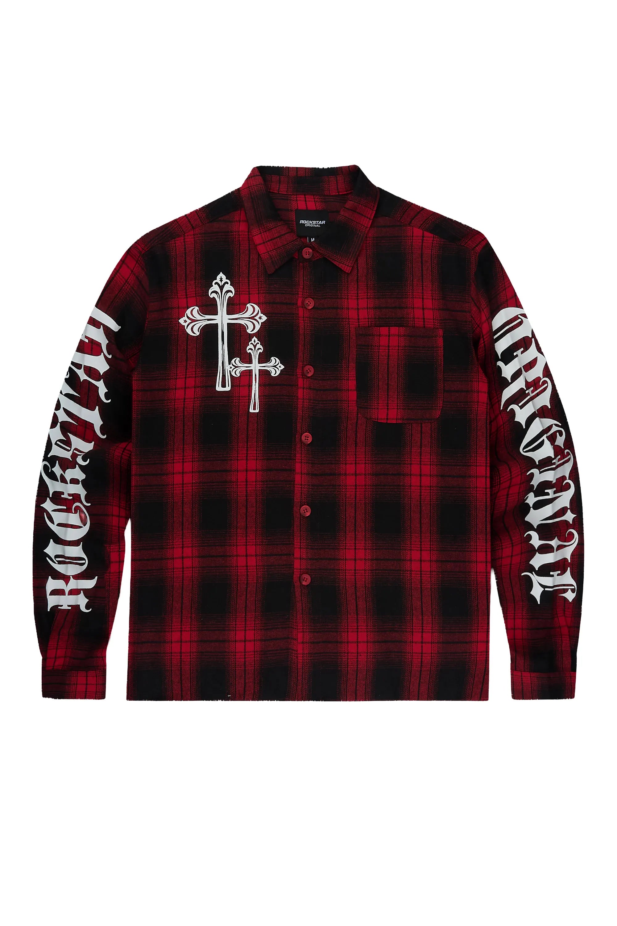 Helder Red Flannel Long Sleeve Shirt - image 1