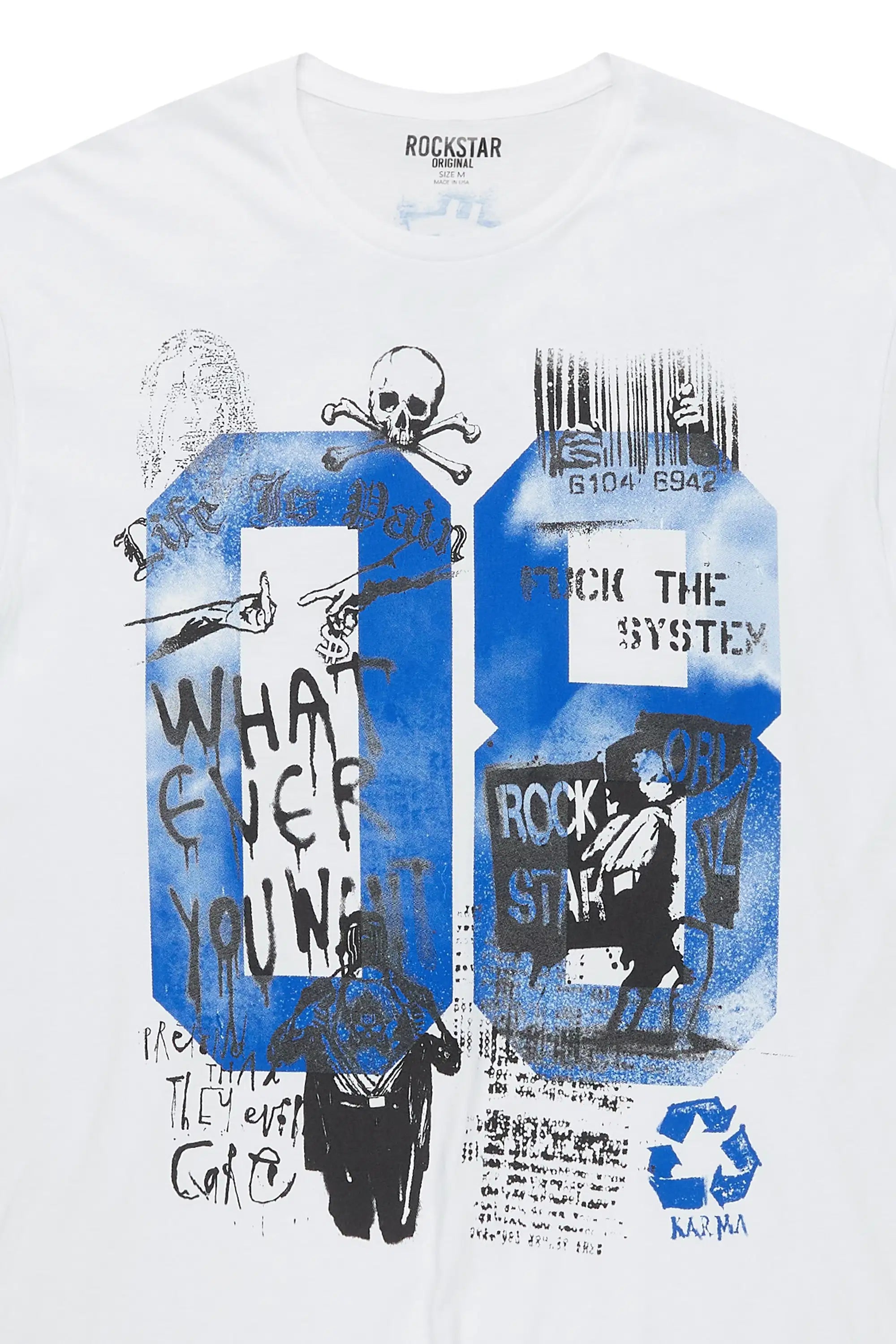 Grill 2.0 White/Blue Oversized Graphic T-Shirt - image 2